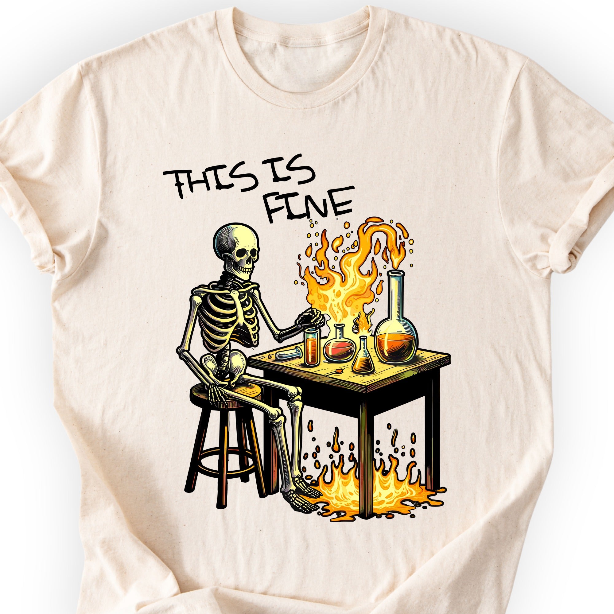 This Is Fine T-shirt Natural