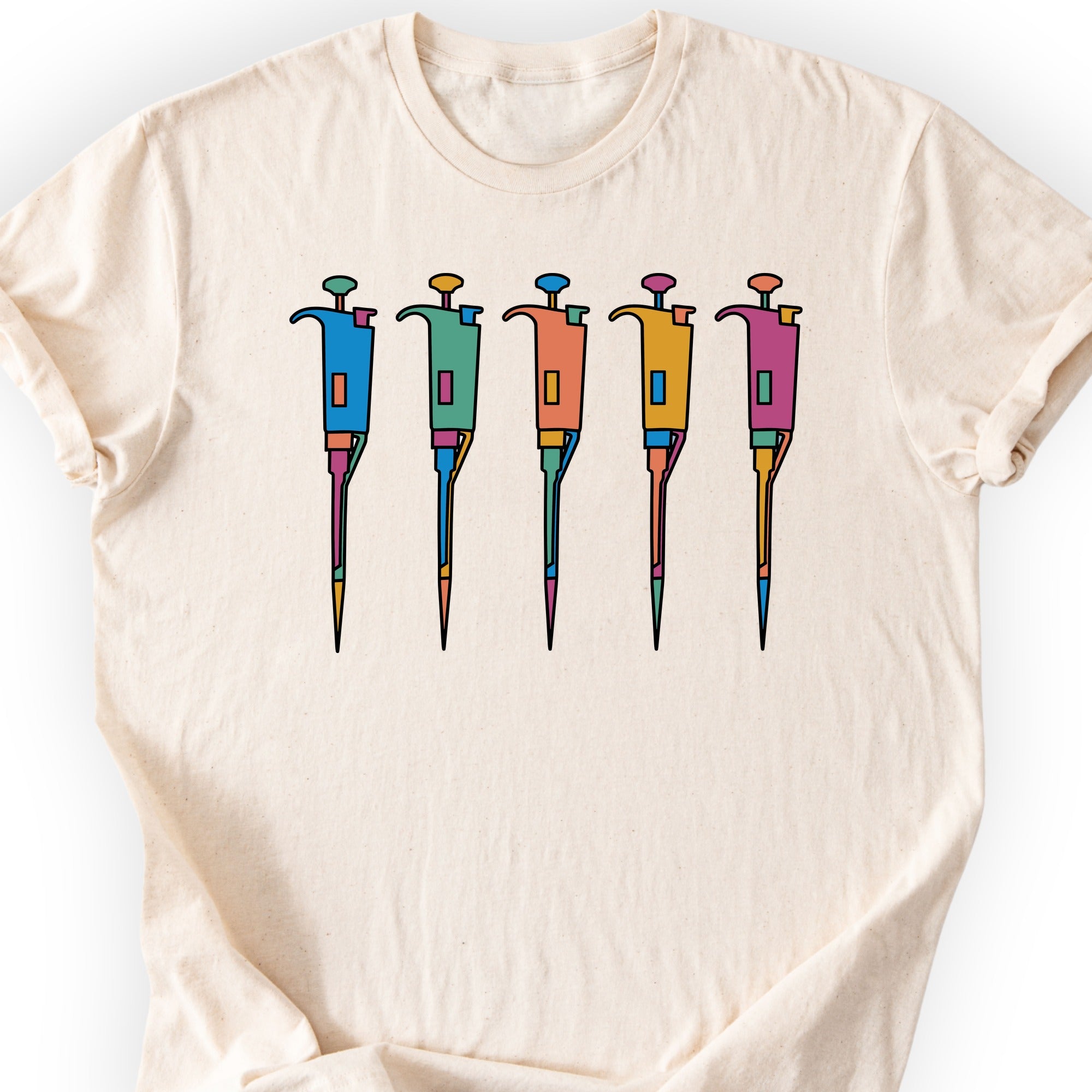 Lab Pipettes T-shirt Natural