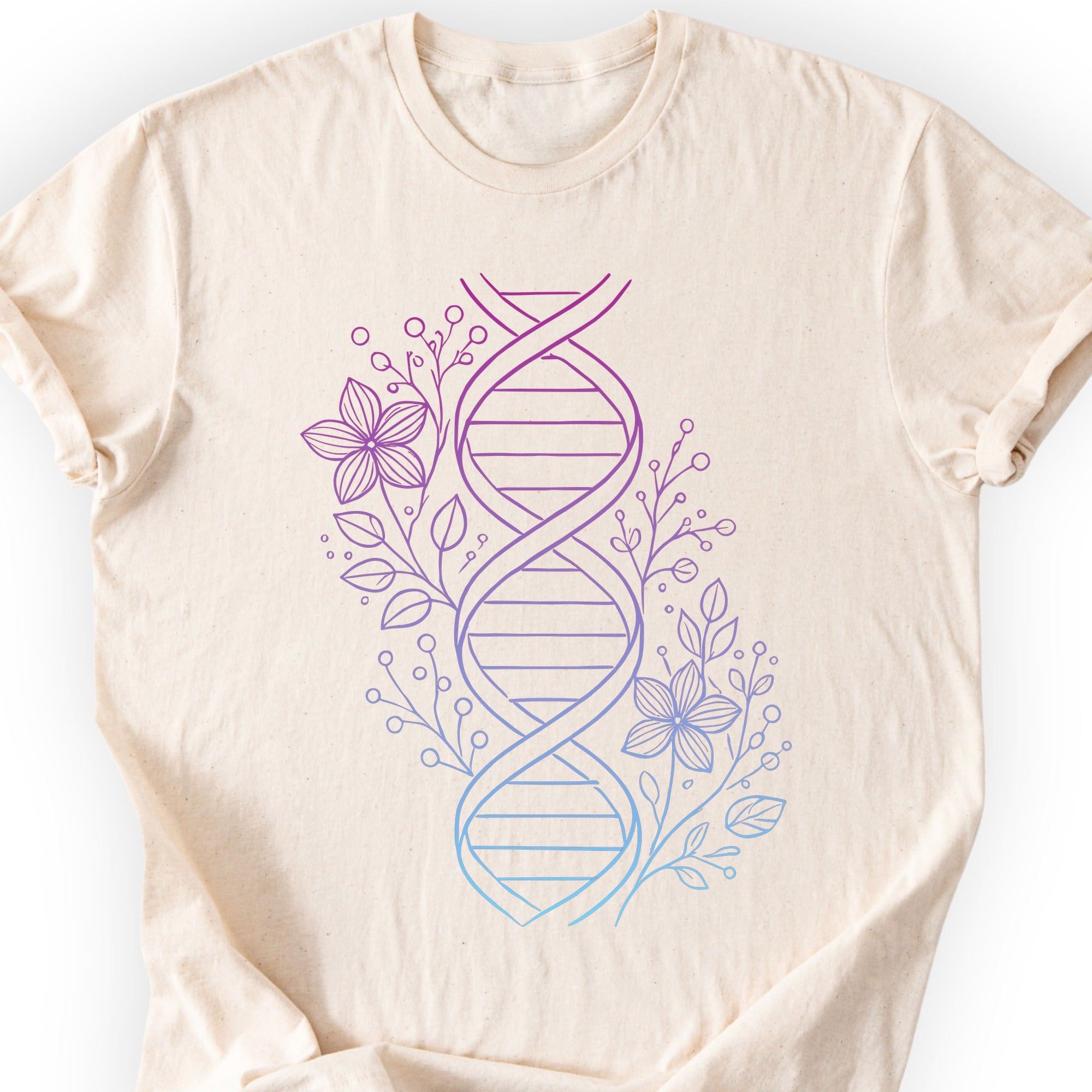 Floral One Line DNA T-shirt Natural