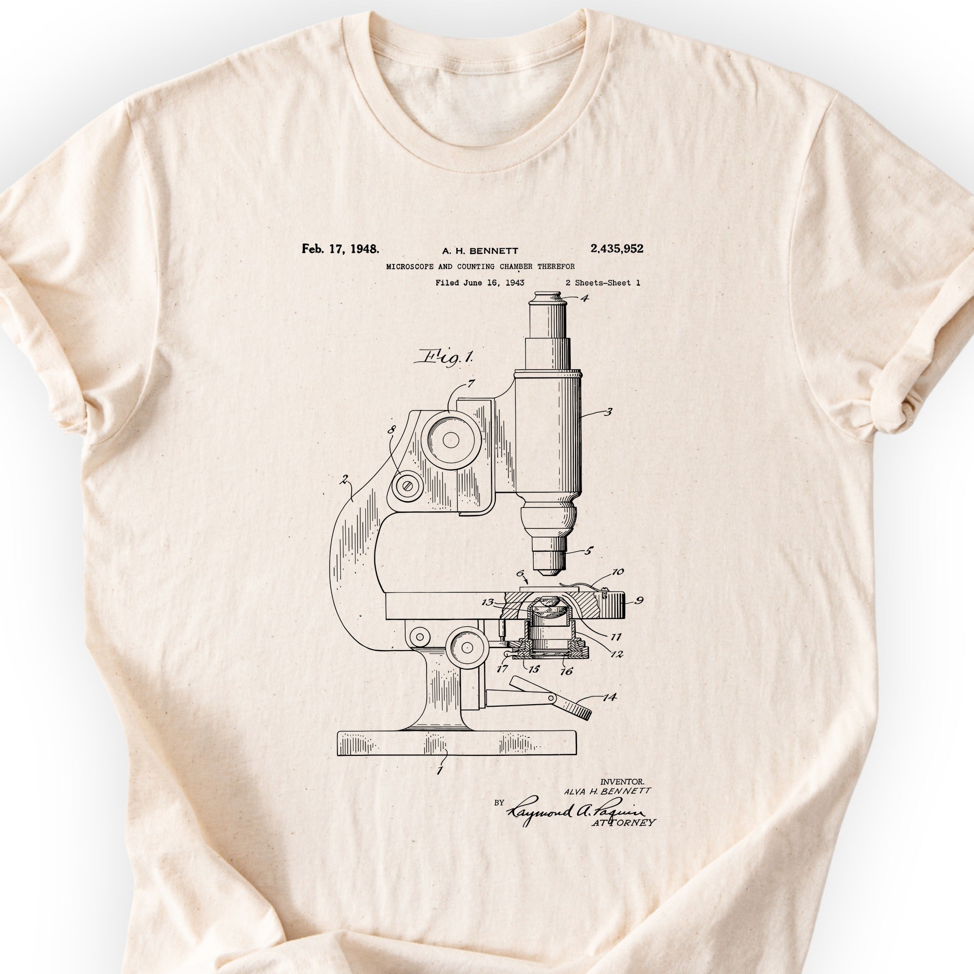 Microscope Patent T-shirt Natural