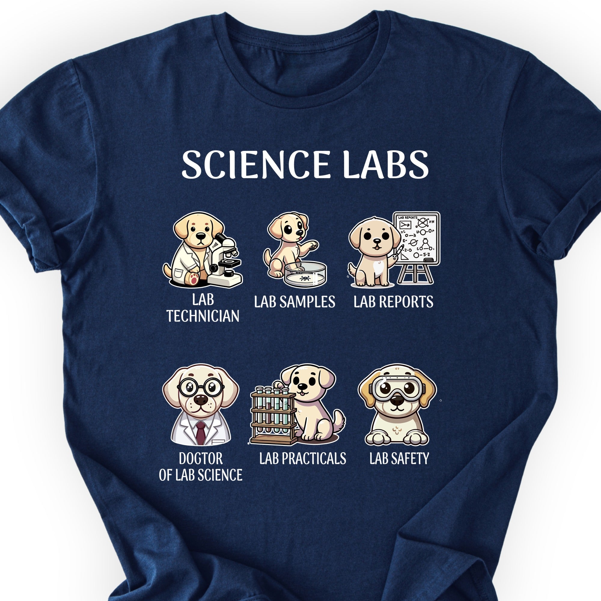 Lab Research Dogs T-Shirt Navy