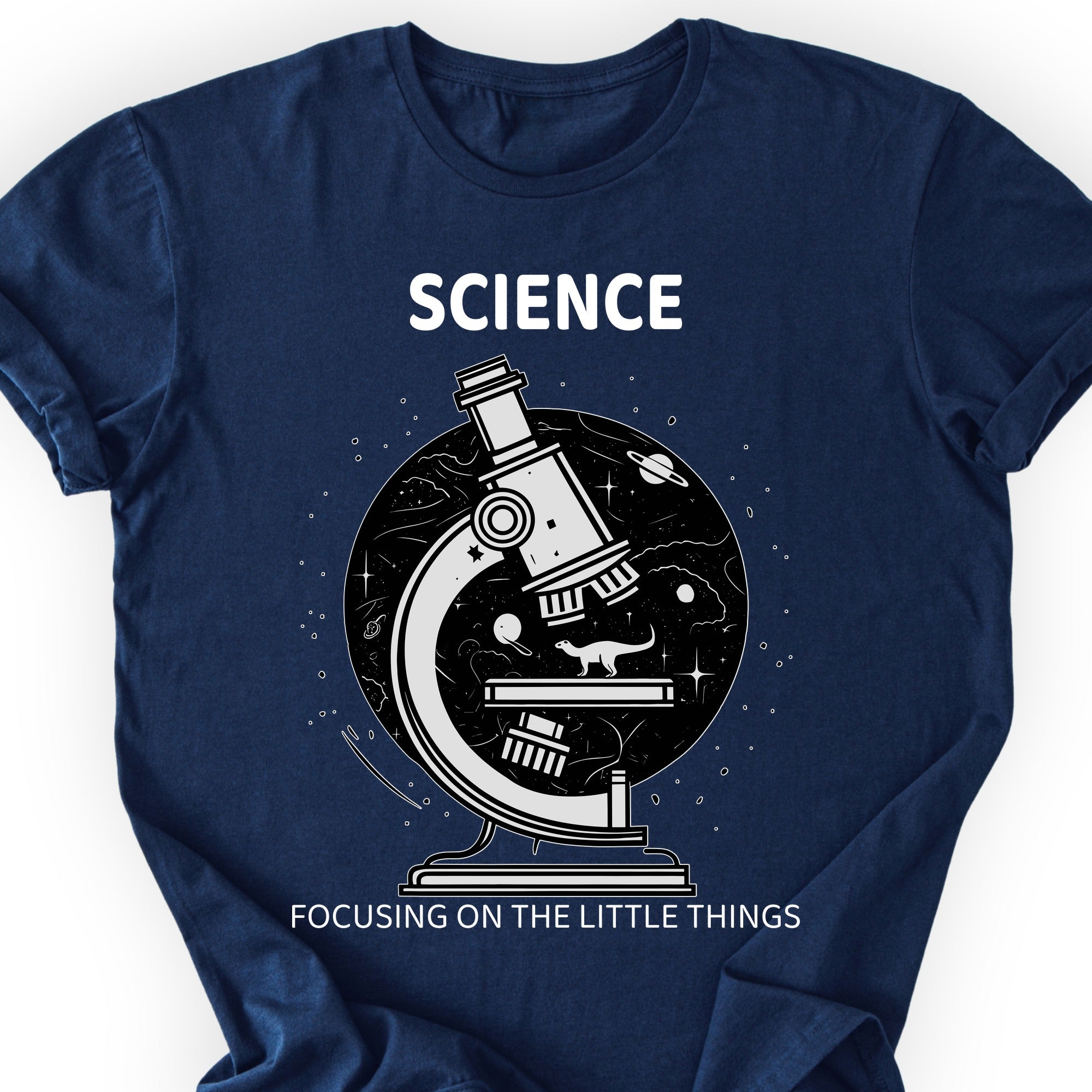 Science Focusing On The Little Things T-shirt Navy