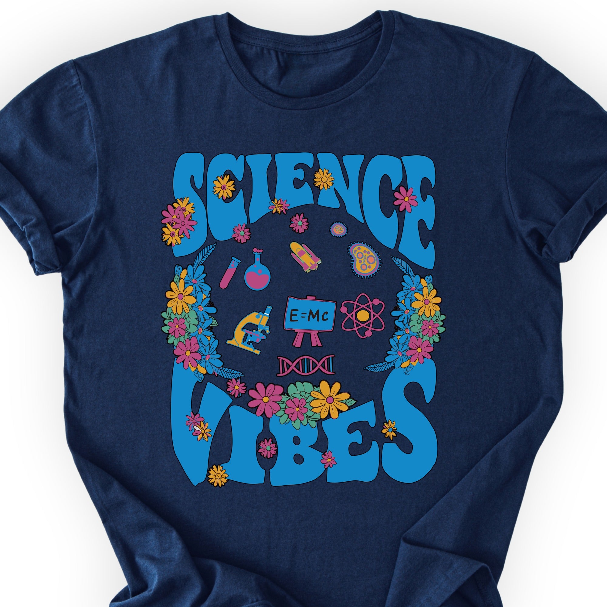 Retro Science Vibes T-shirt Navy
