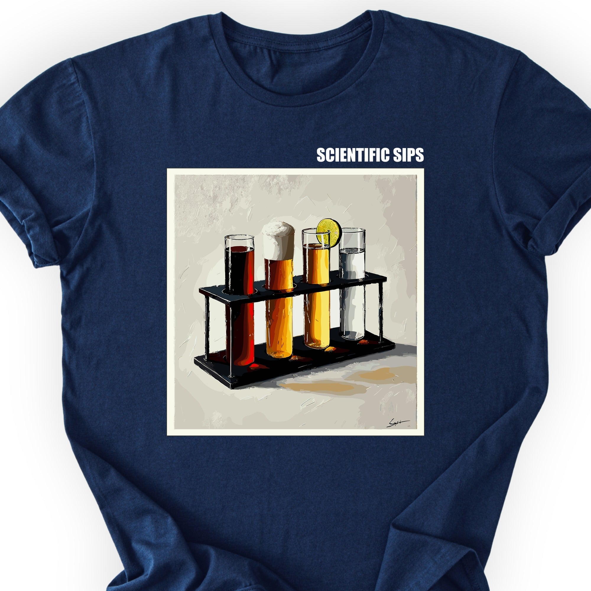 Scientific Sips T-shirt Navy