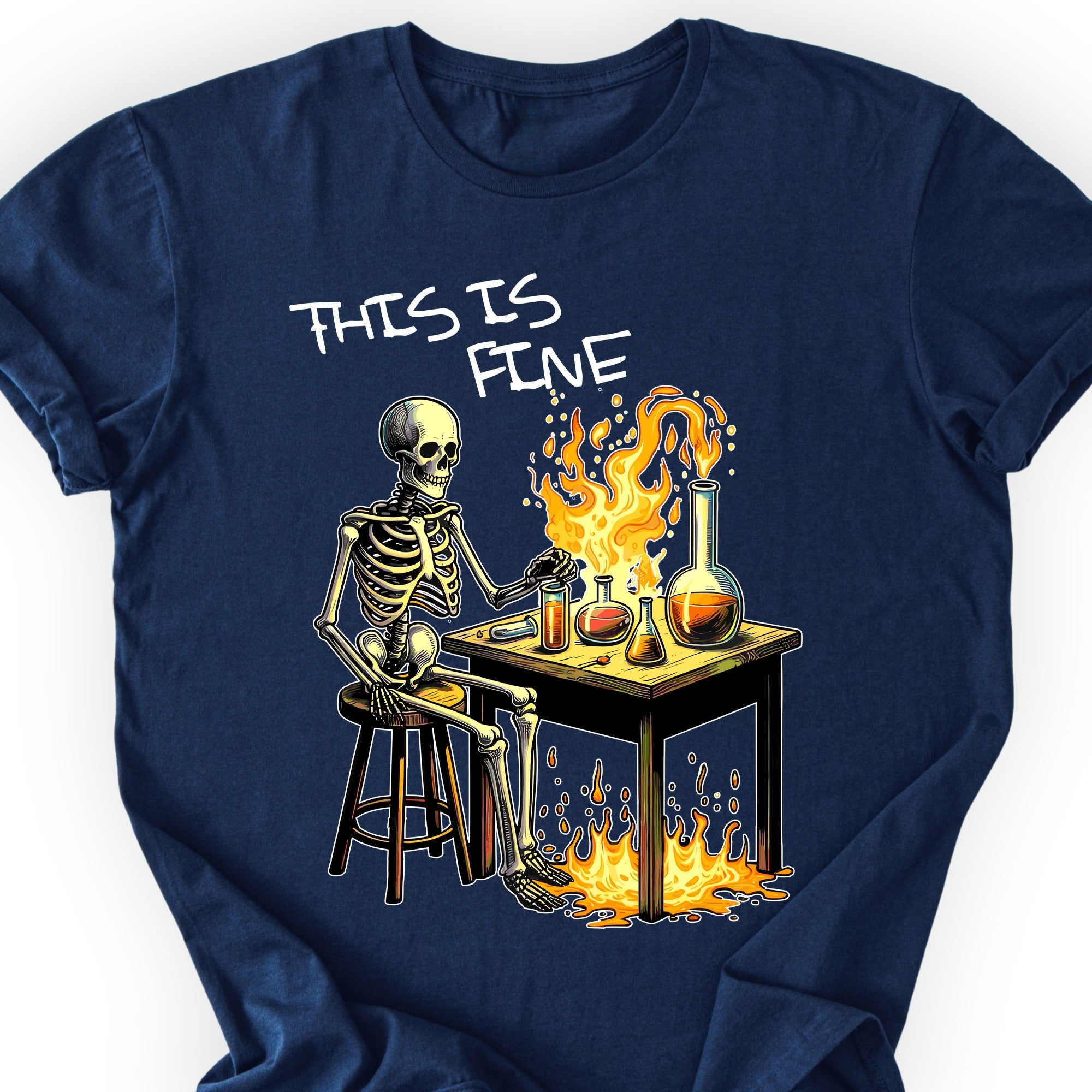 This Is Fine T-shirt Navy