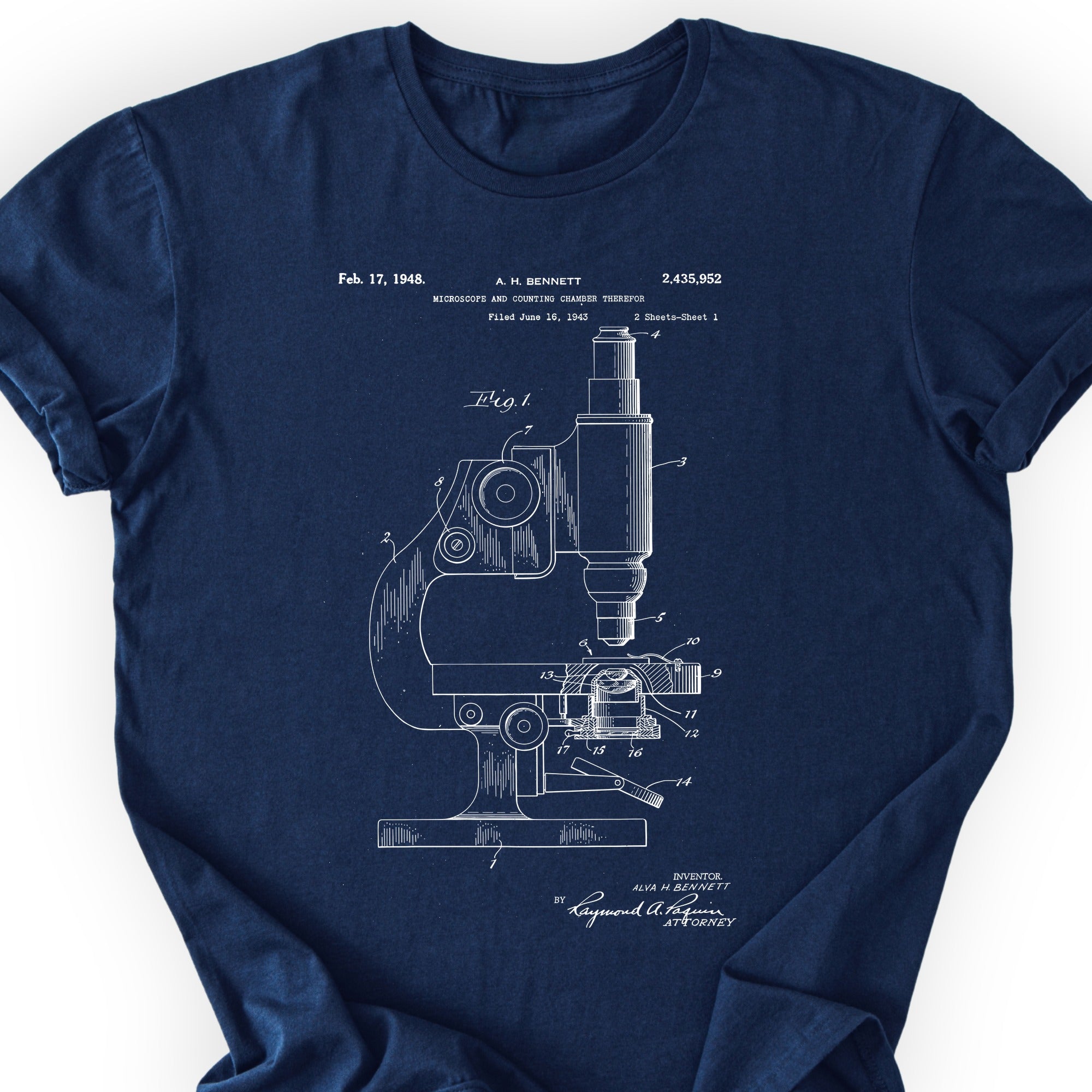 Microscope Patent T-shirt Navy