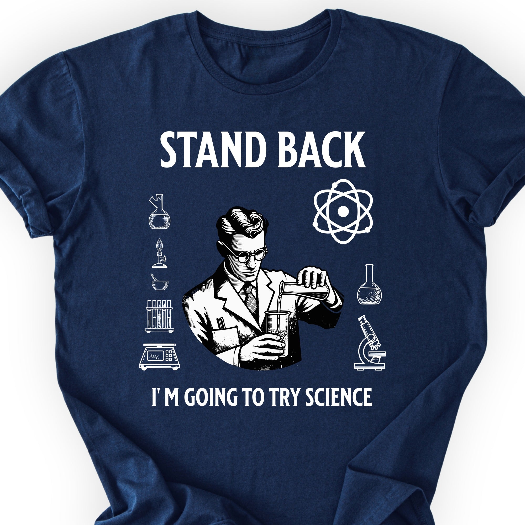 Stand Back Science T-shirt Navy