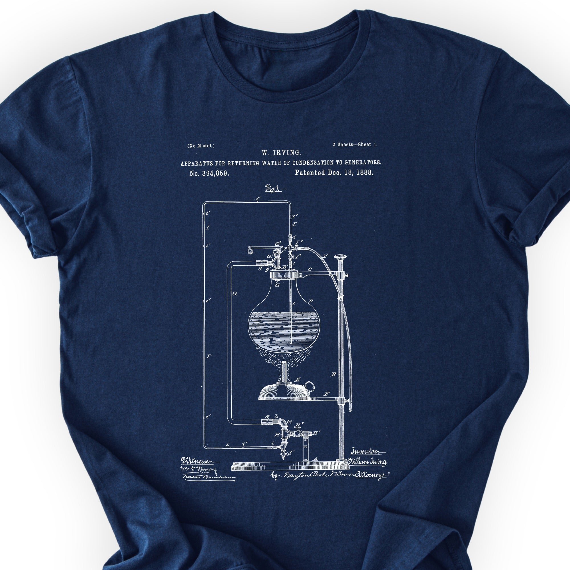 Water Apparatus Patent T-shirt Navy