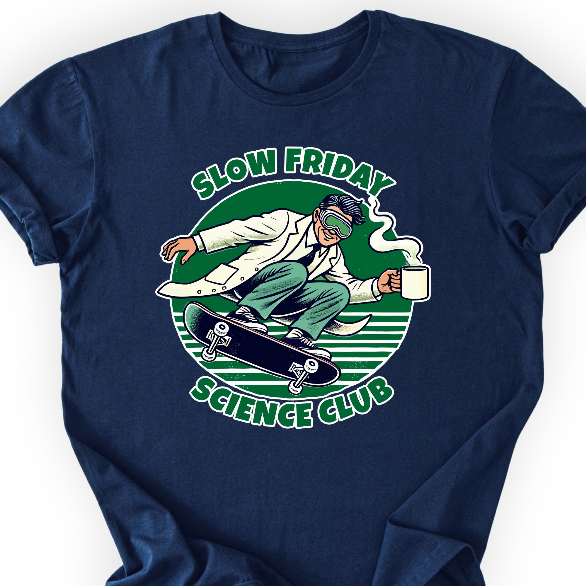 Slow Friday Science Club T-shirt Navy