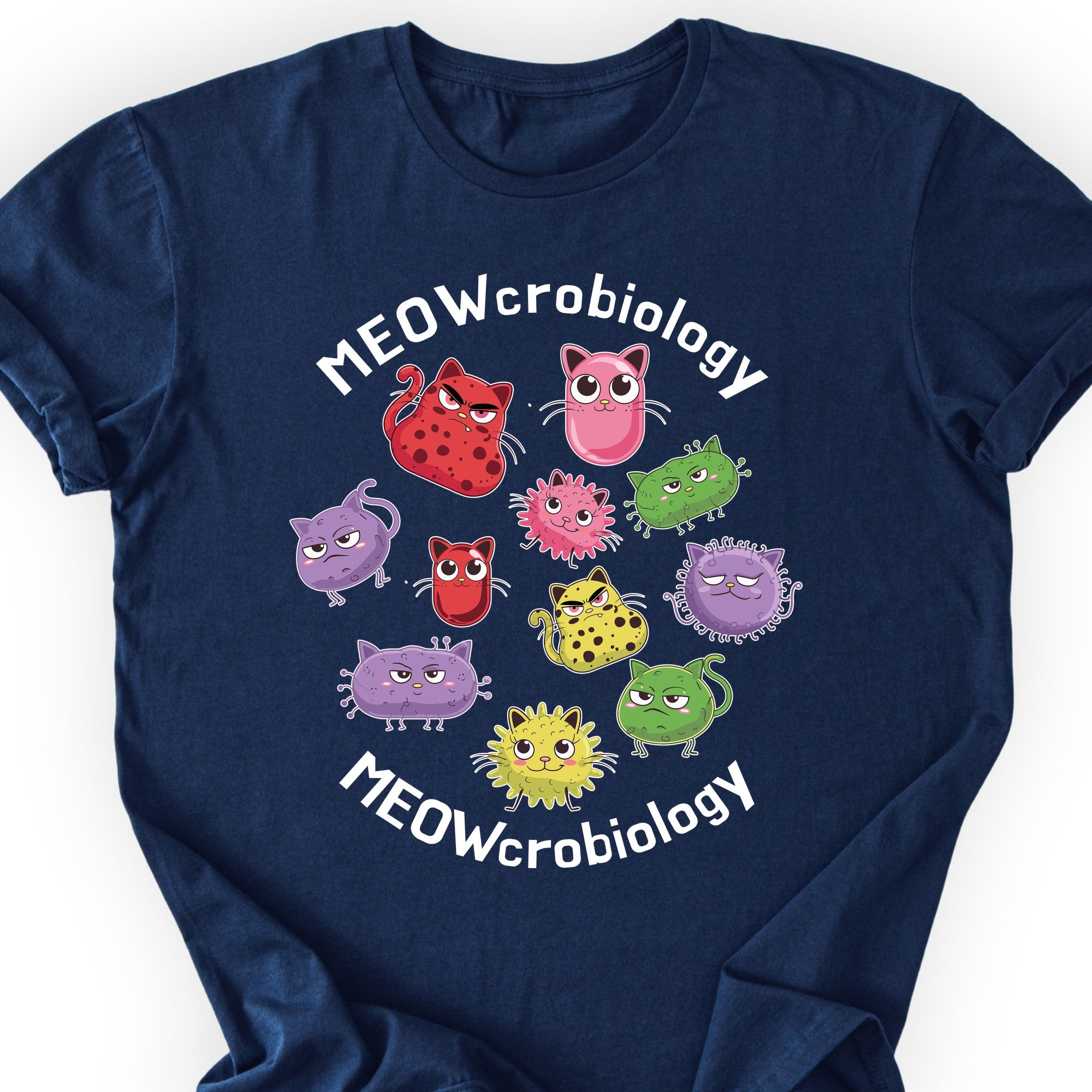 Meowcrobiology  T-shirt Navy