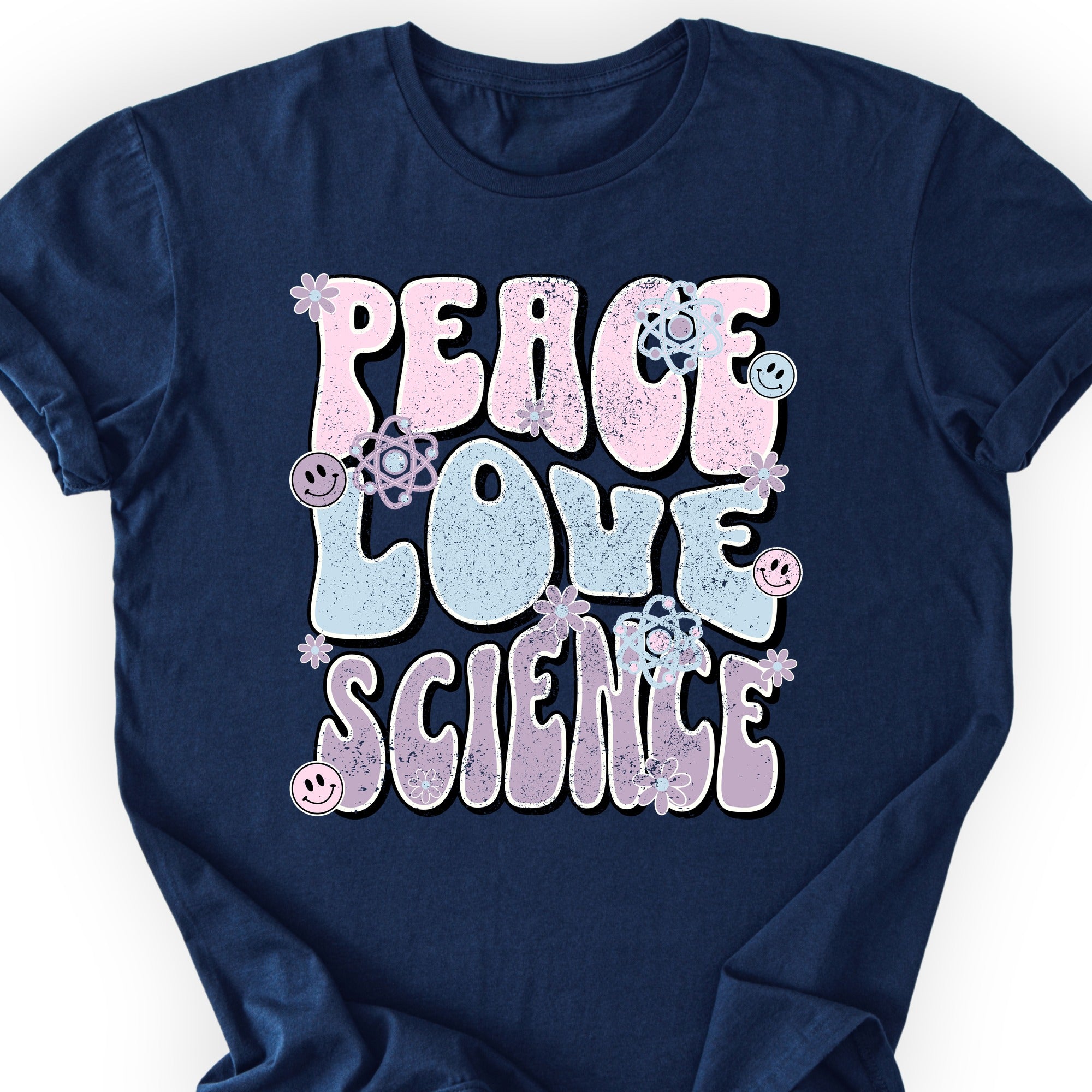 Peace Love Science T-shirt Navy