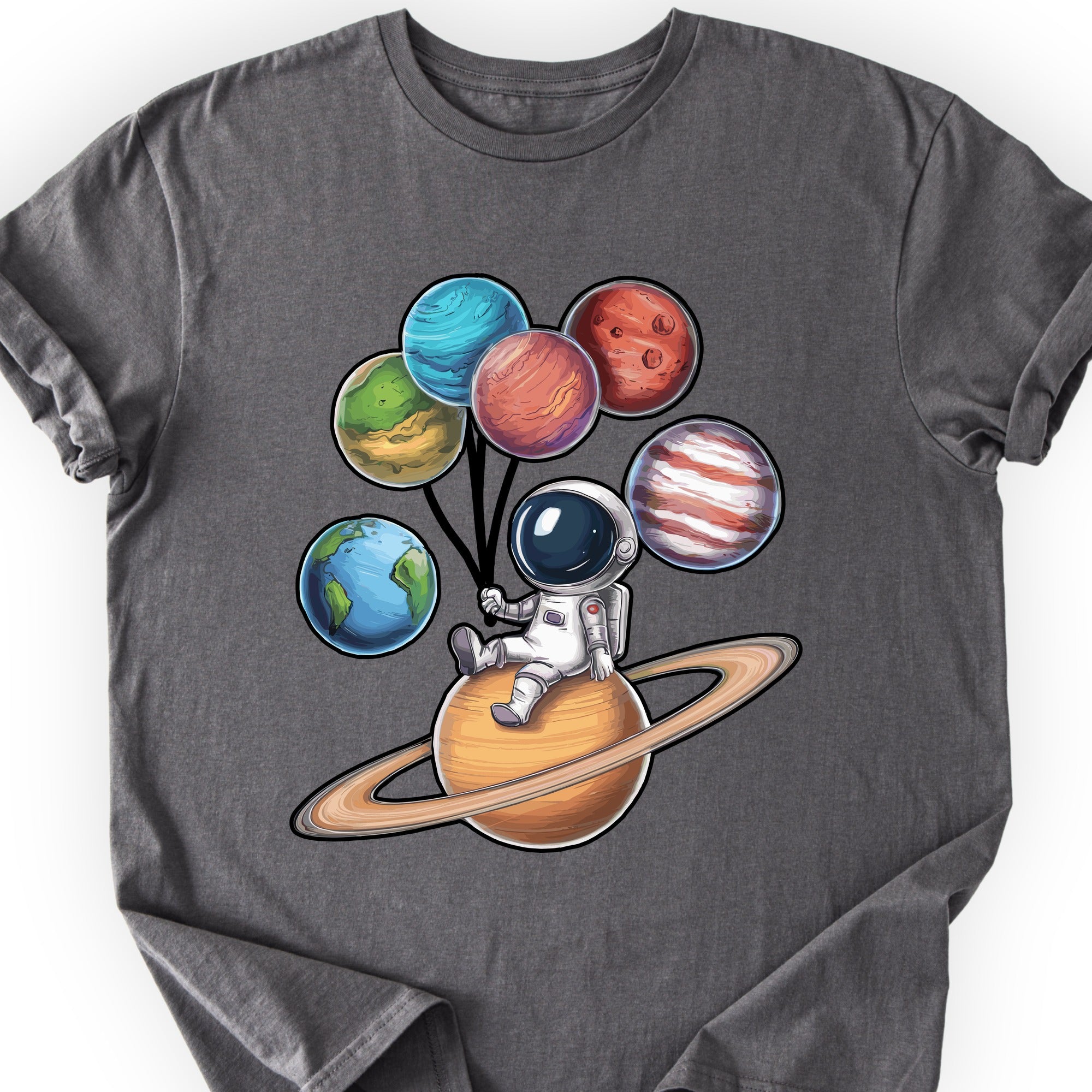 Astronaut and Planets T-shirt Charcoal