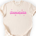Neuroscientist Pink Doll T-shirt — Retro Script — Natural