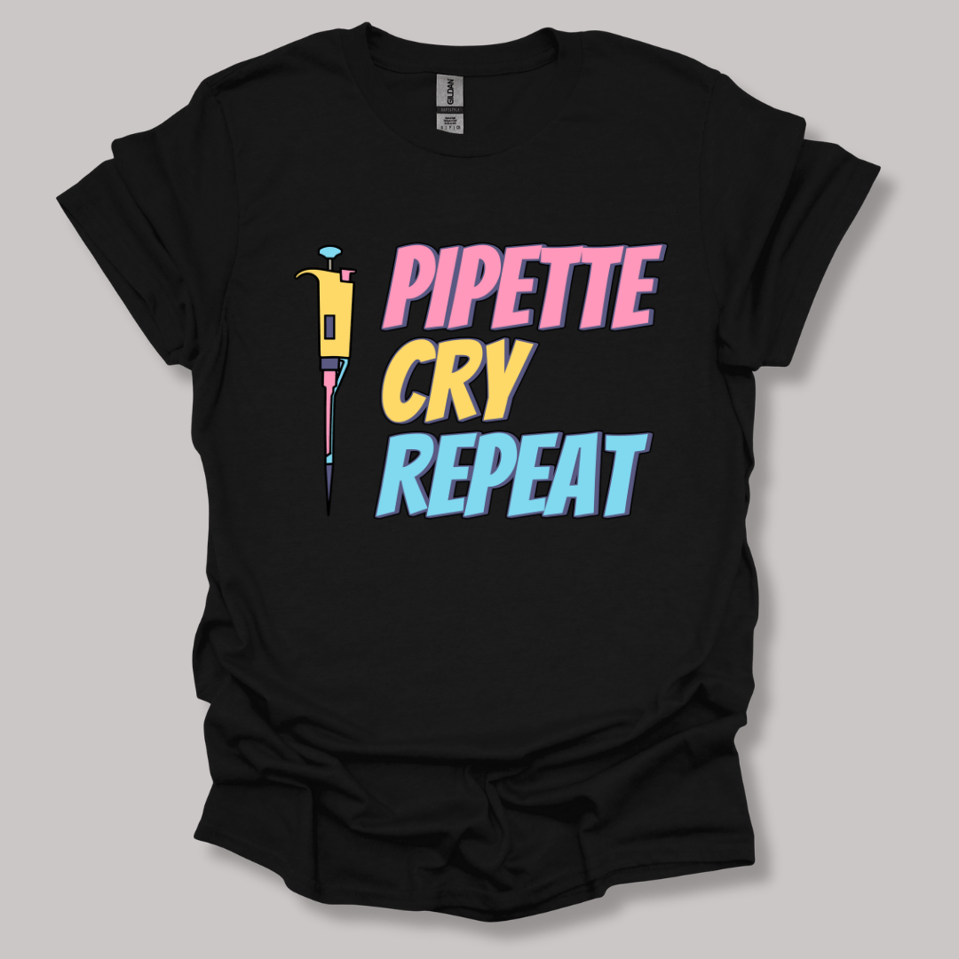 Pipette Cry Repeat T-shirt Black / S