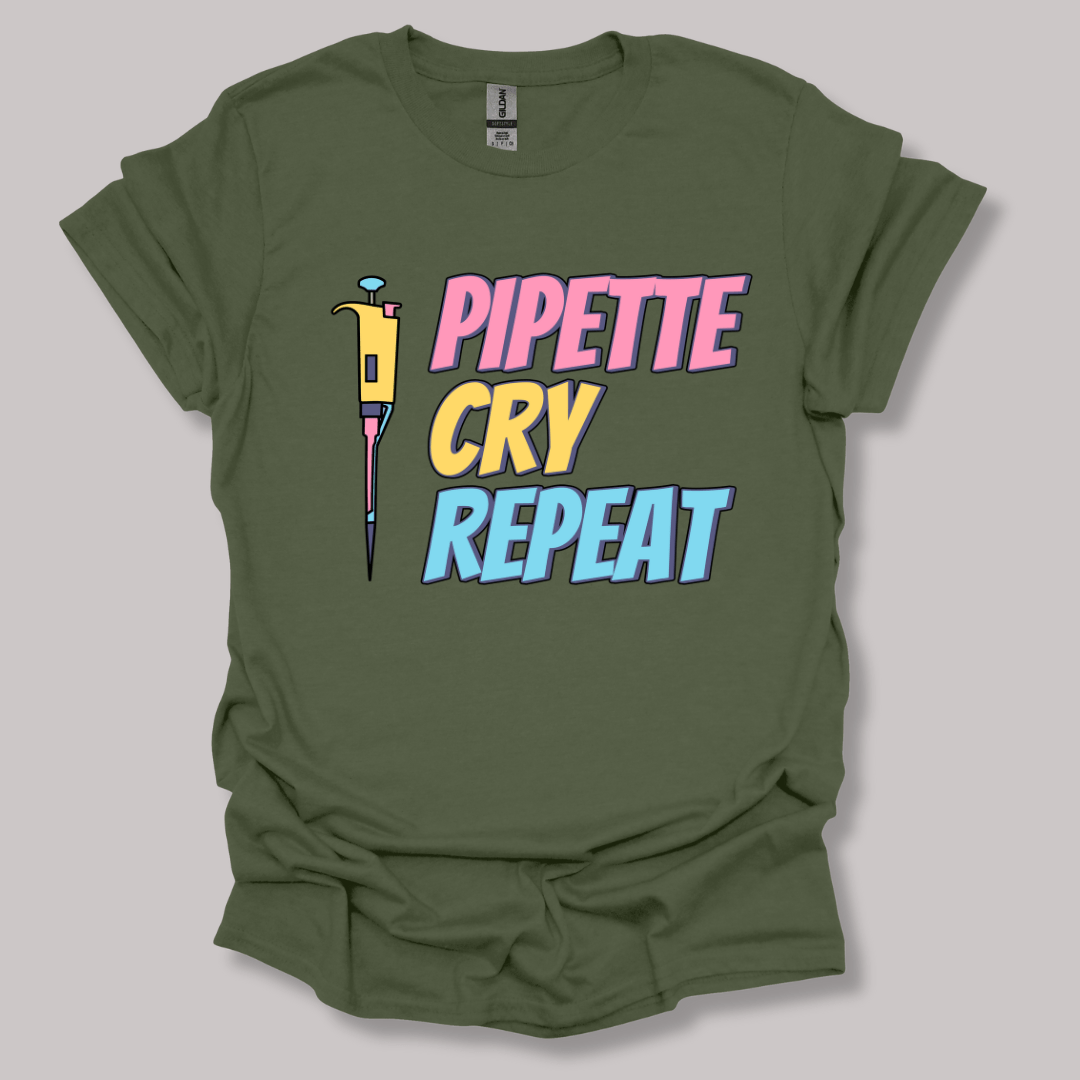 Pipette Cry Repeat T-shirt Military Green / S