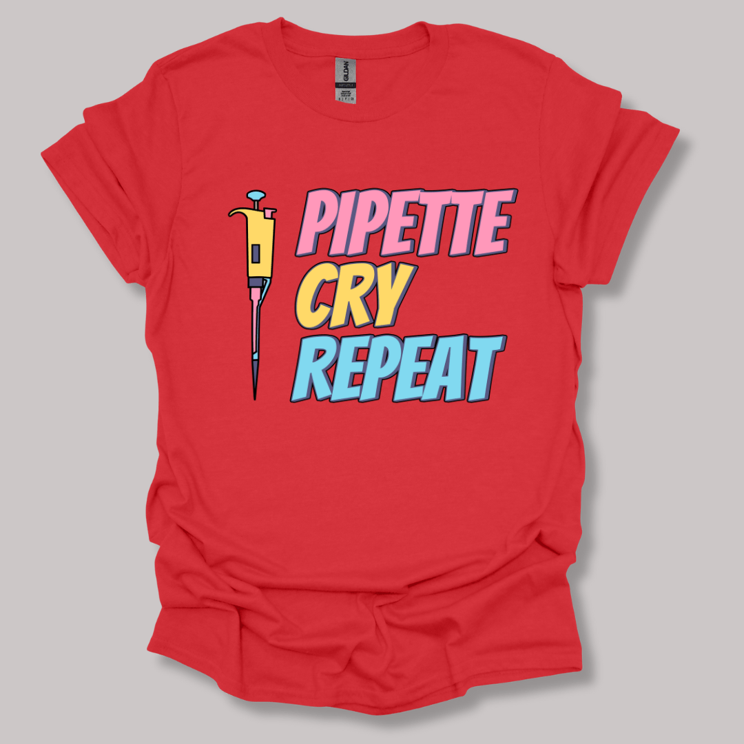 Pipette Cry Repeat T-shirt Red / S
