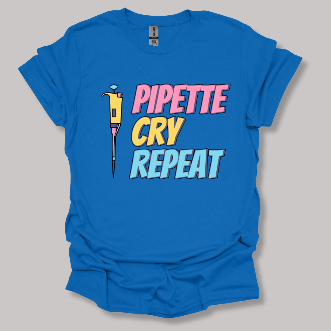 Pipette Cry Repeat T-shirt Royal / S