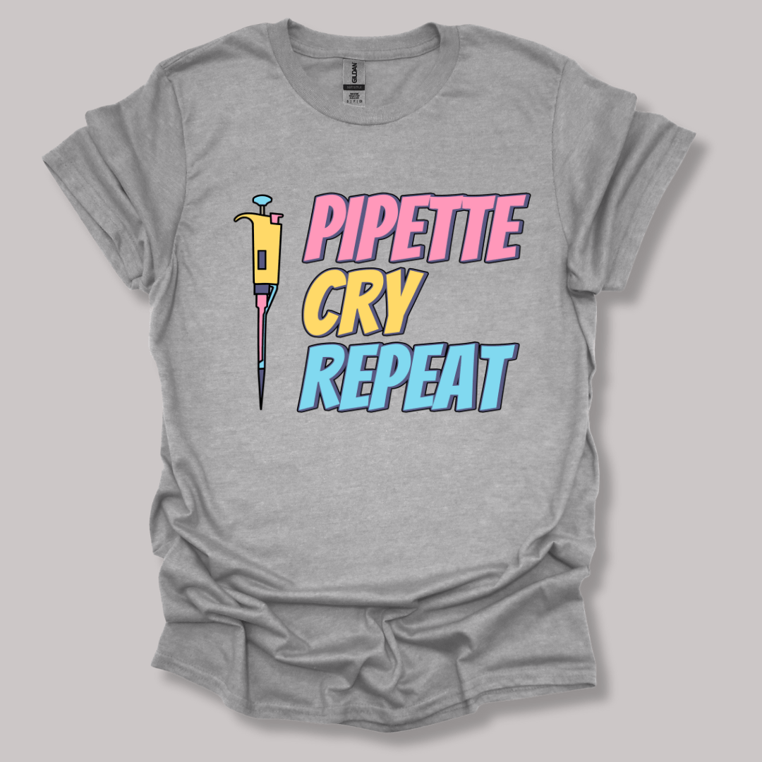 Pipette Cry Repeat T-shirt Sports Grey / S
