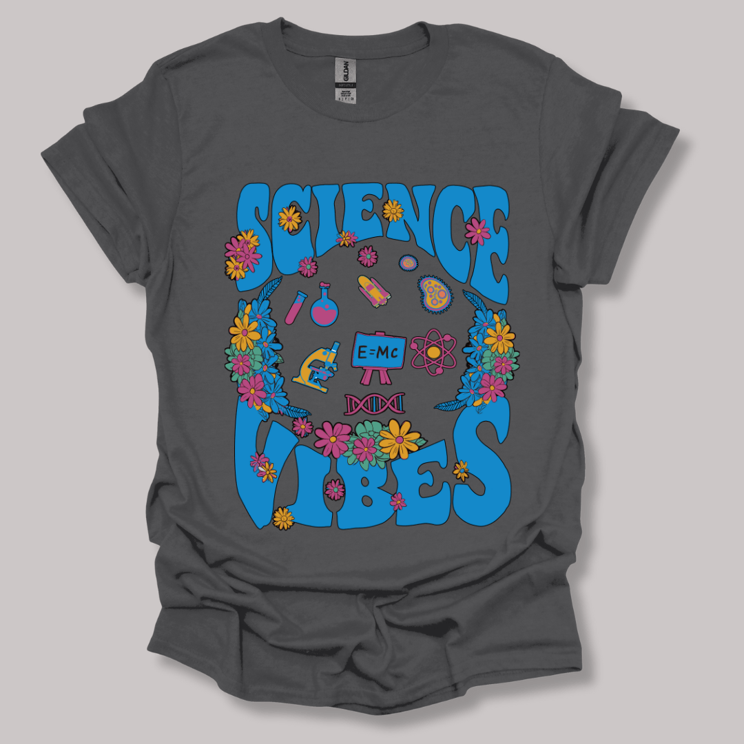 Retro Science Vibes T-shirt Charcoal / S