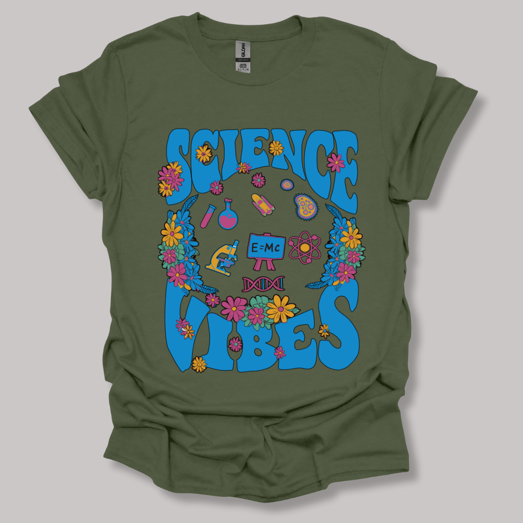 Retro Science Vibes T-shirt Military Green / S