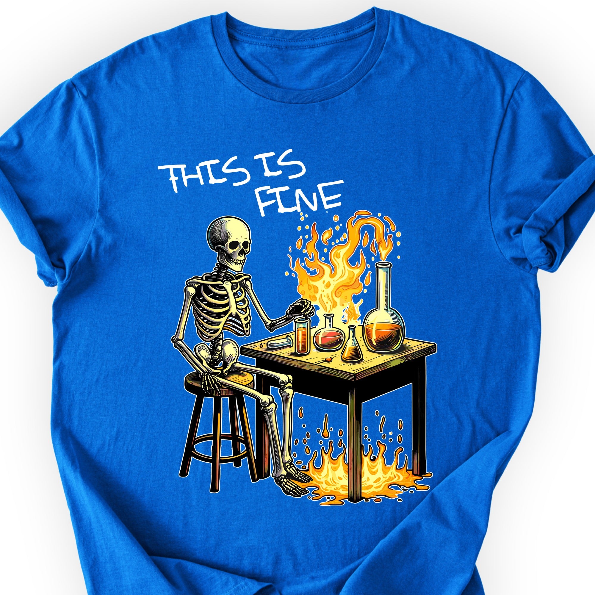 This Is Fine T-shirt Royal