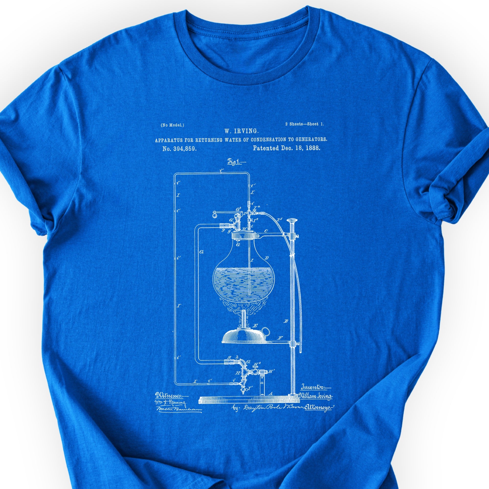 Water Apparatus Patent T-shirt Royal