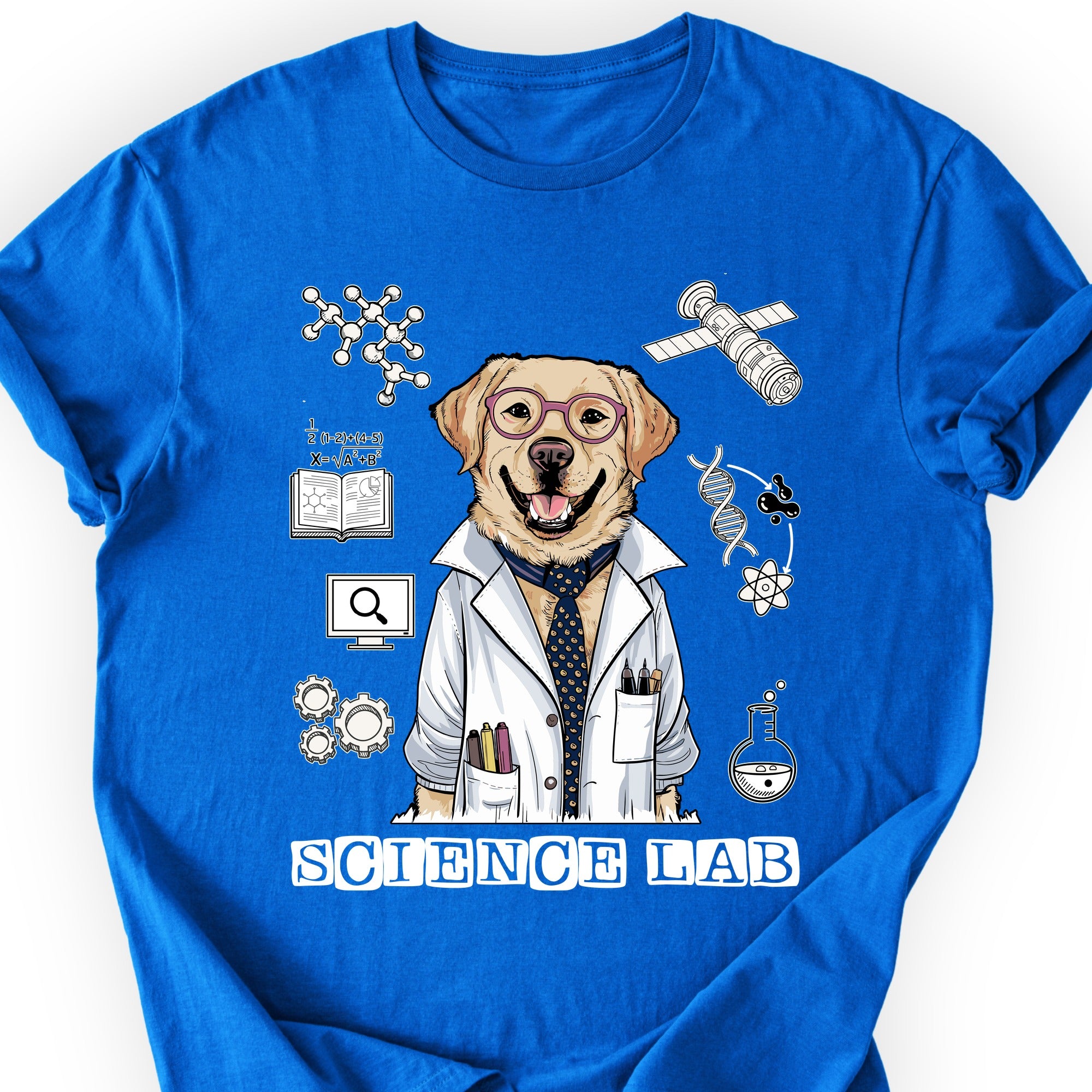Lab Dog Scientist T-shirt Royal