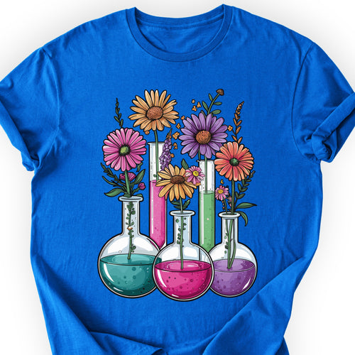 Chemistry Flask Garden T-shirt Royal