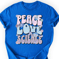 Peace Love Science T-shirt Royal