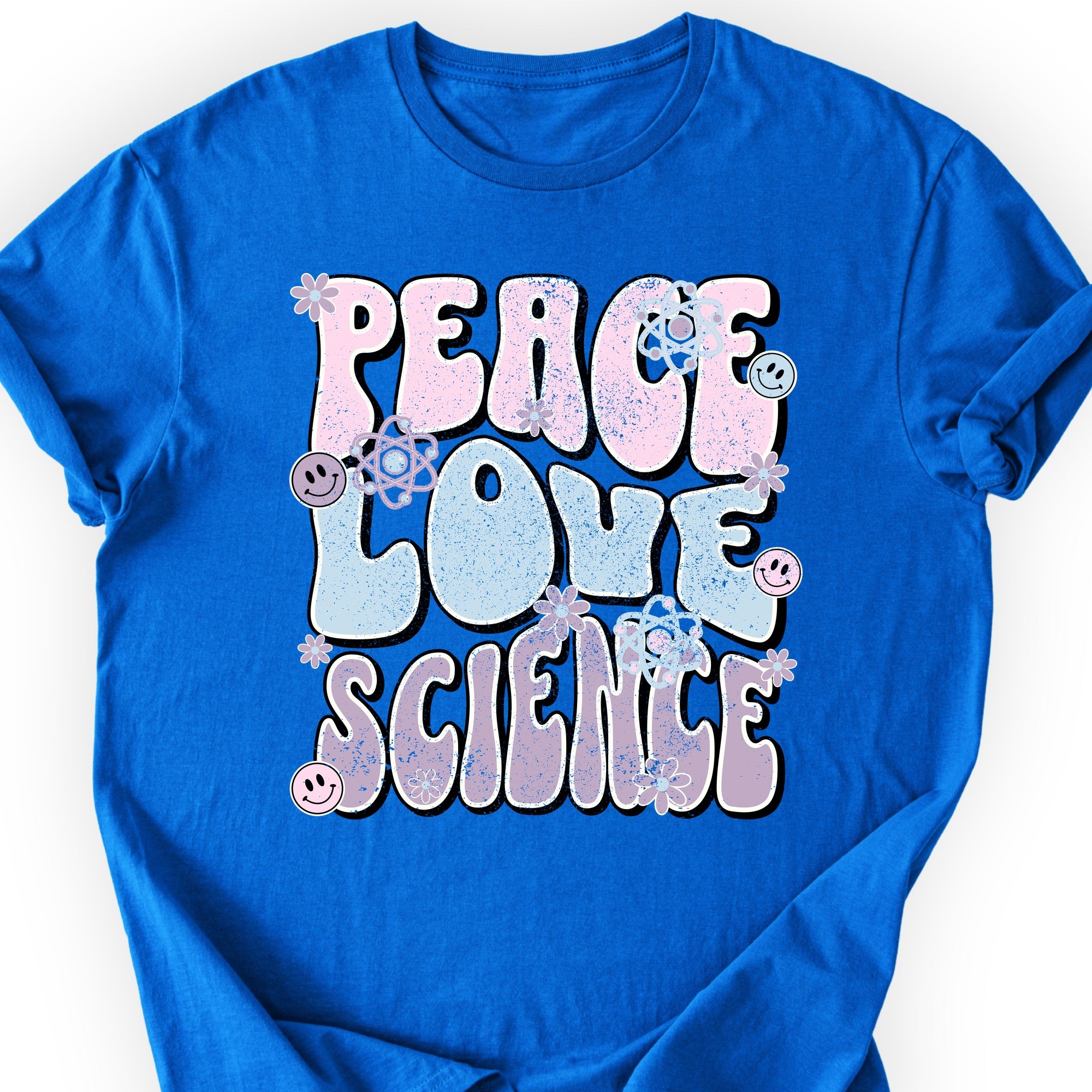 Peace Love Science T-shirt Royal