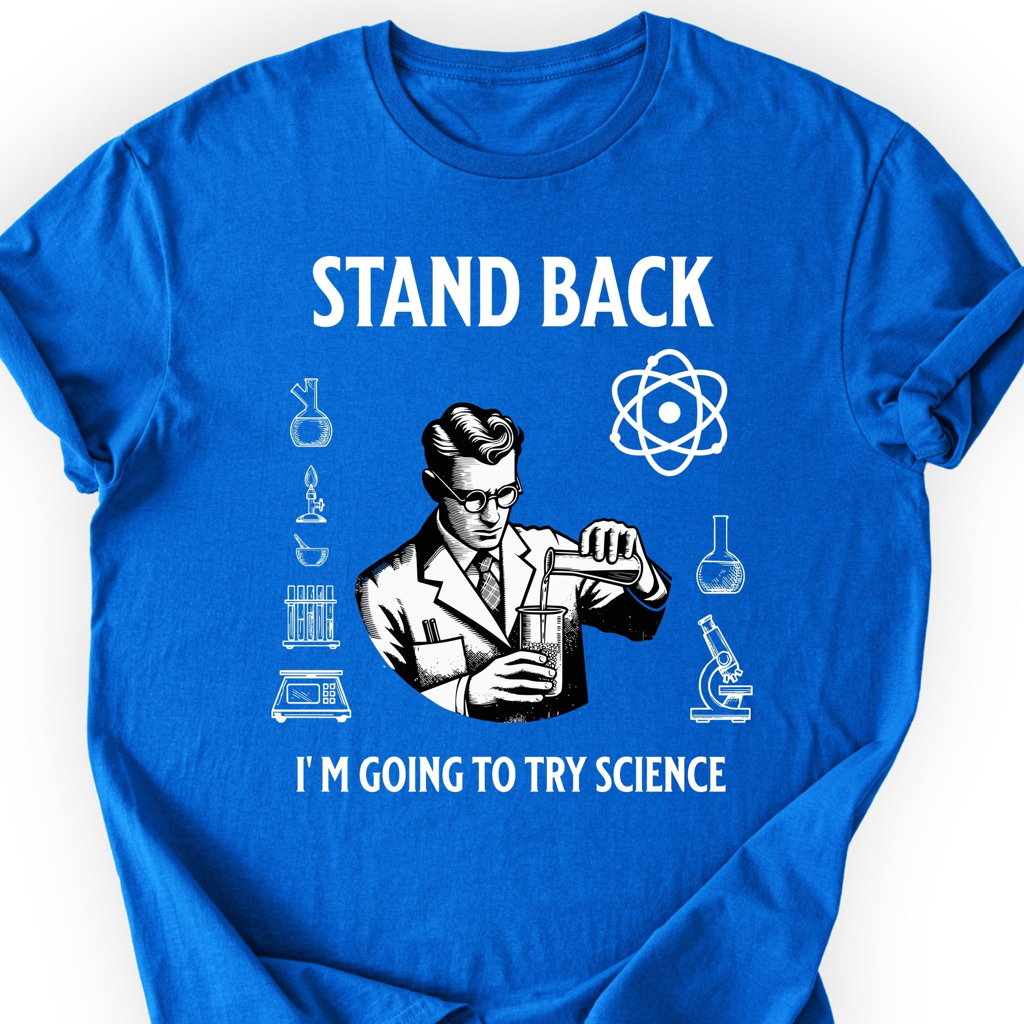 Stand Back Science T-shirt Royal
