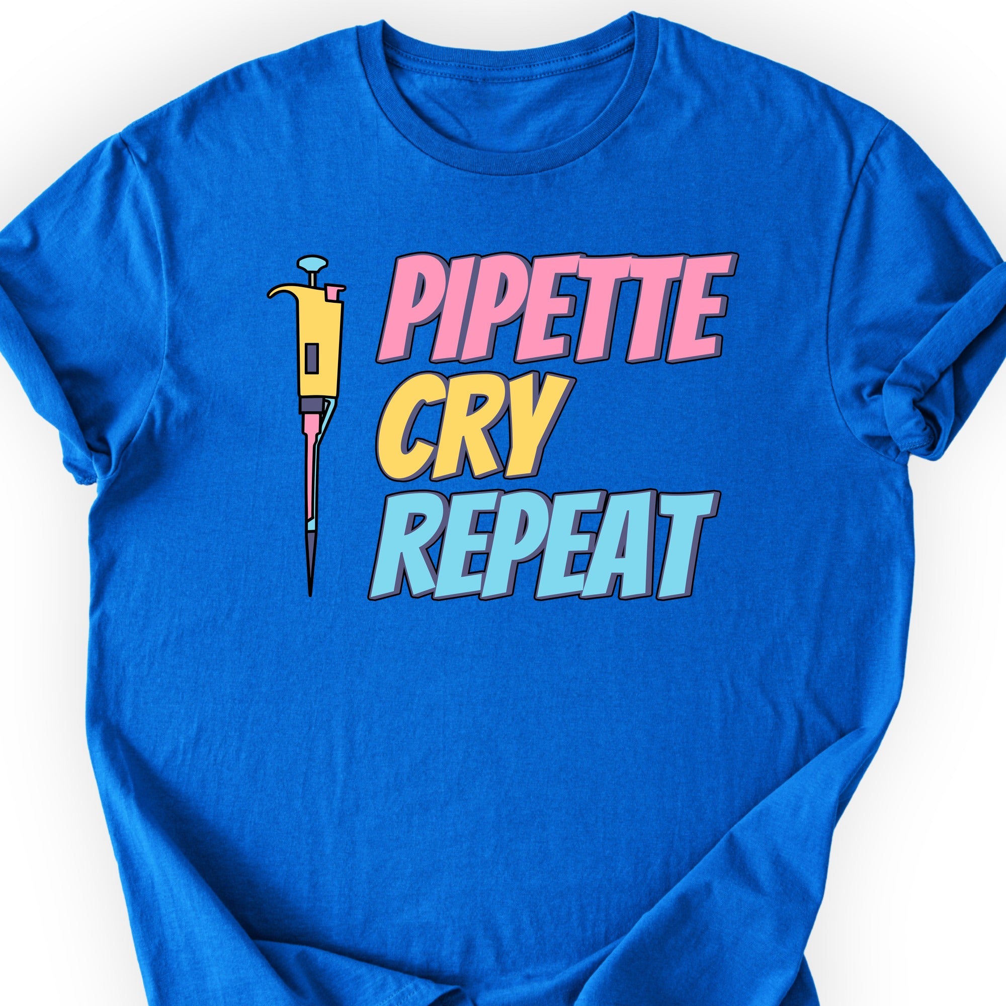 Pipette Cry Repeat T-shirt Royal