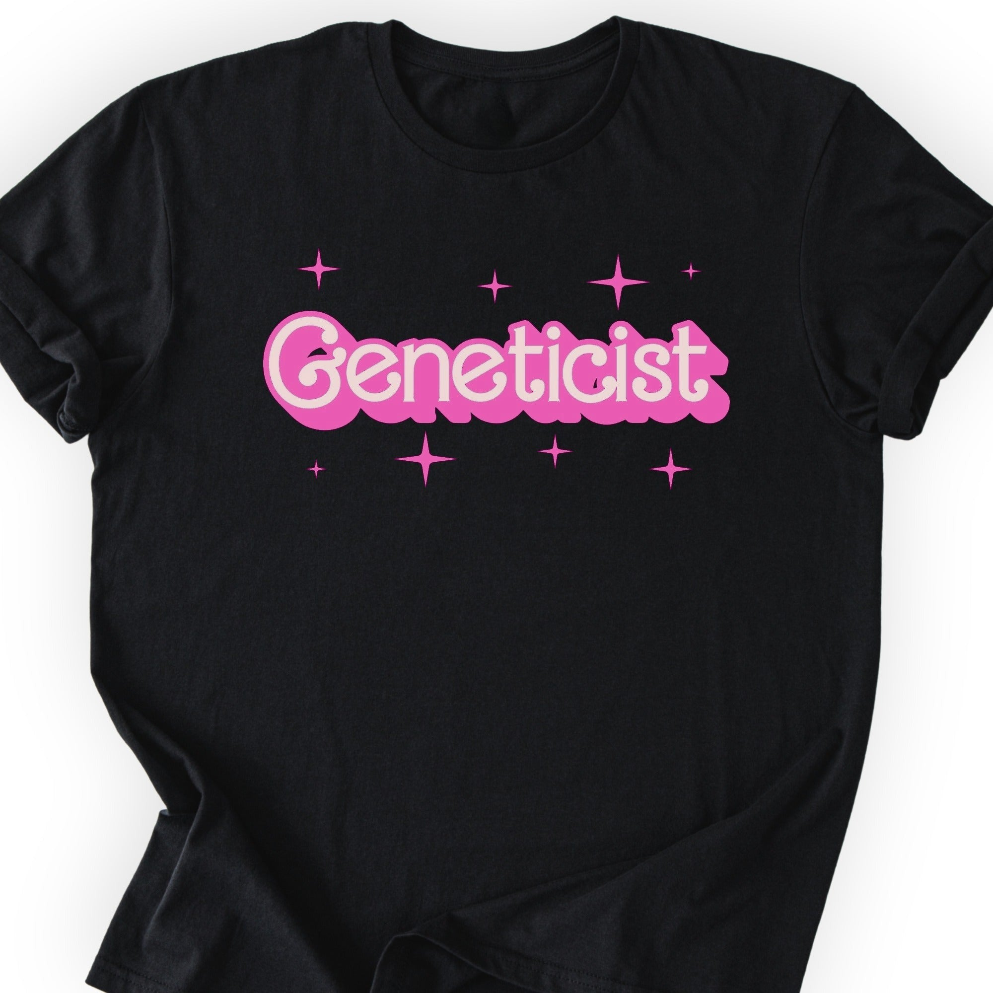 Geneticist Pink Doll T-shirt Black