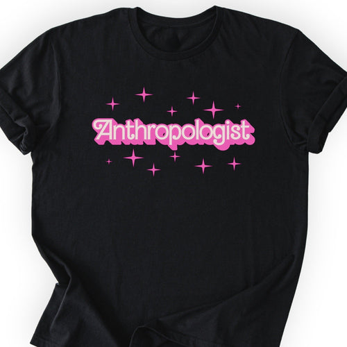 Anthropologist Pink Doll T-shirt Black