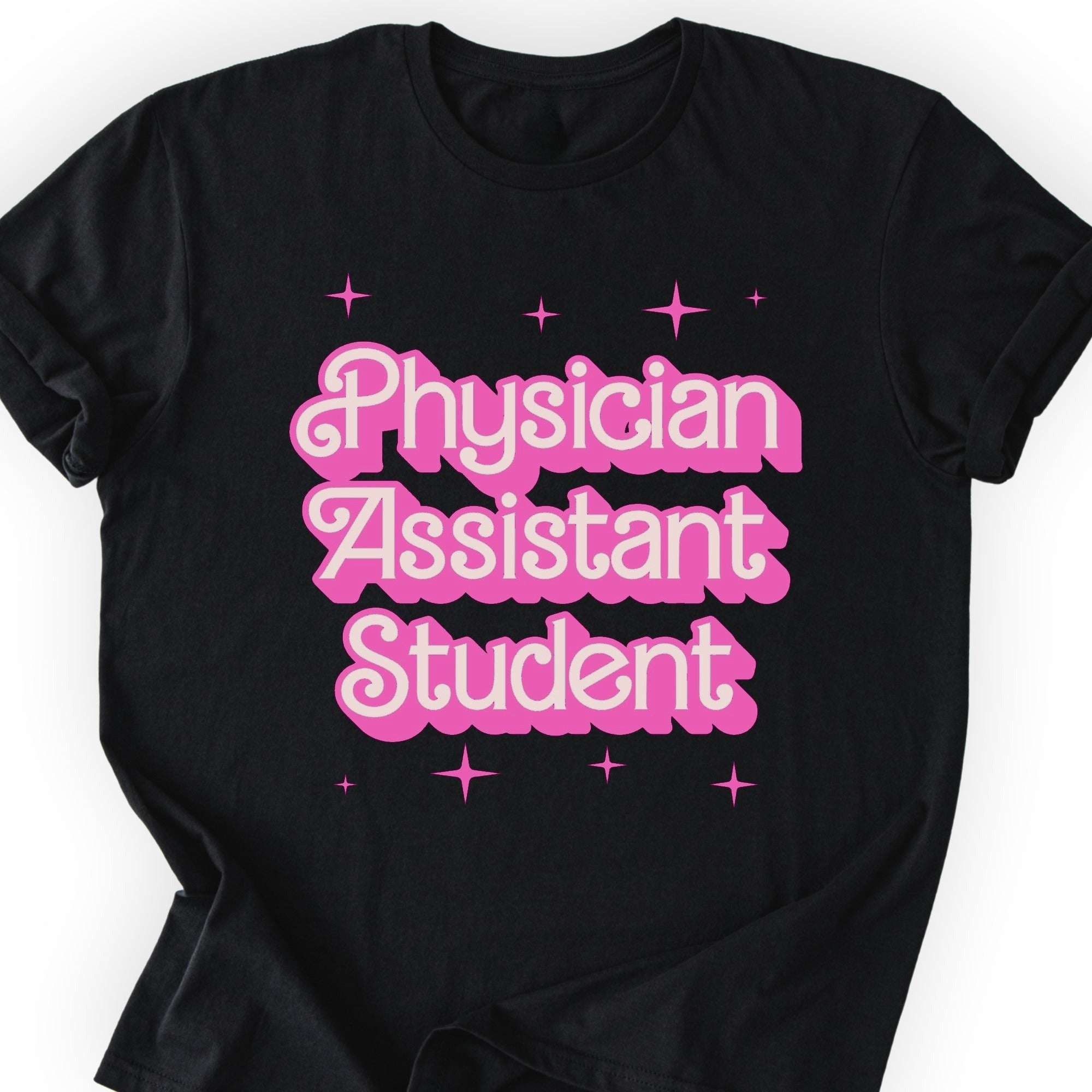 Physician Assistant Student Pink Doll T-shirt Black