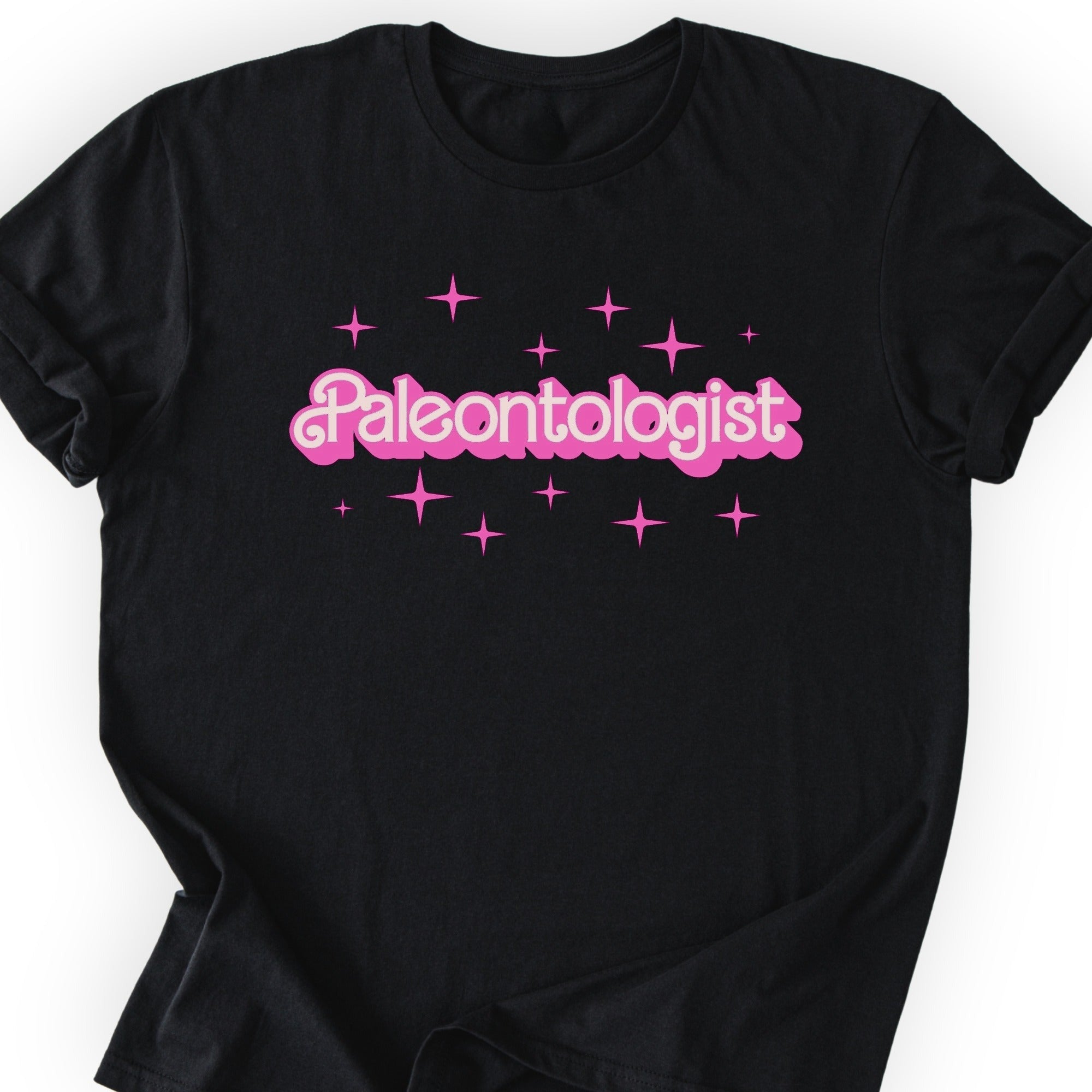Paleontologist Pink Doll T-shirt Black
