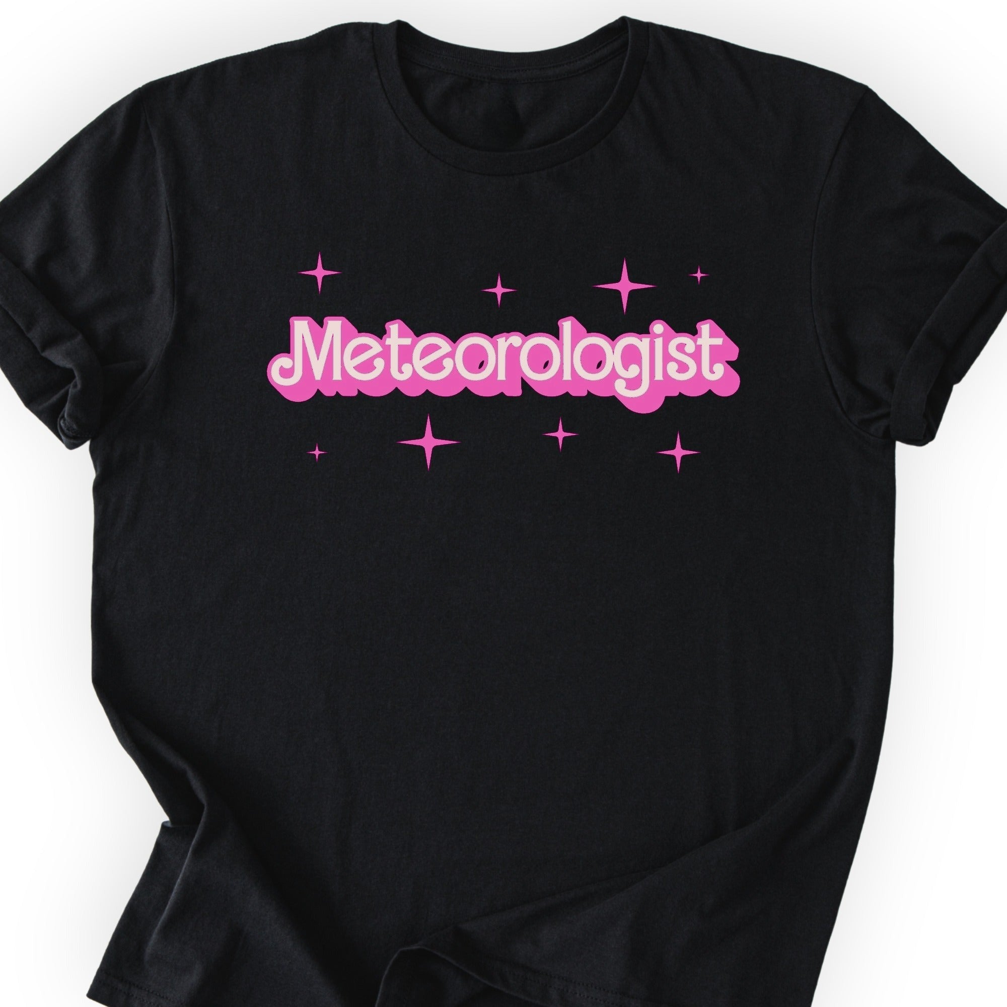 Meteorologist Pink Doll T-shirt Black
