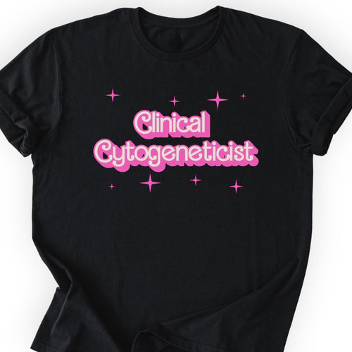 Clinical Cytogeneticist Pink Doll T-shirt Black