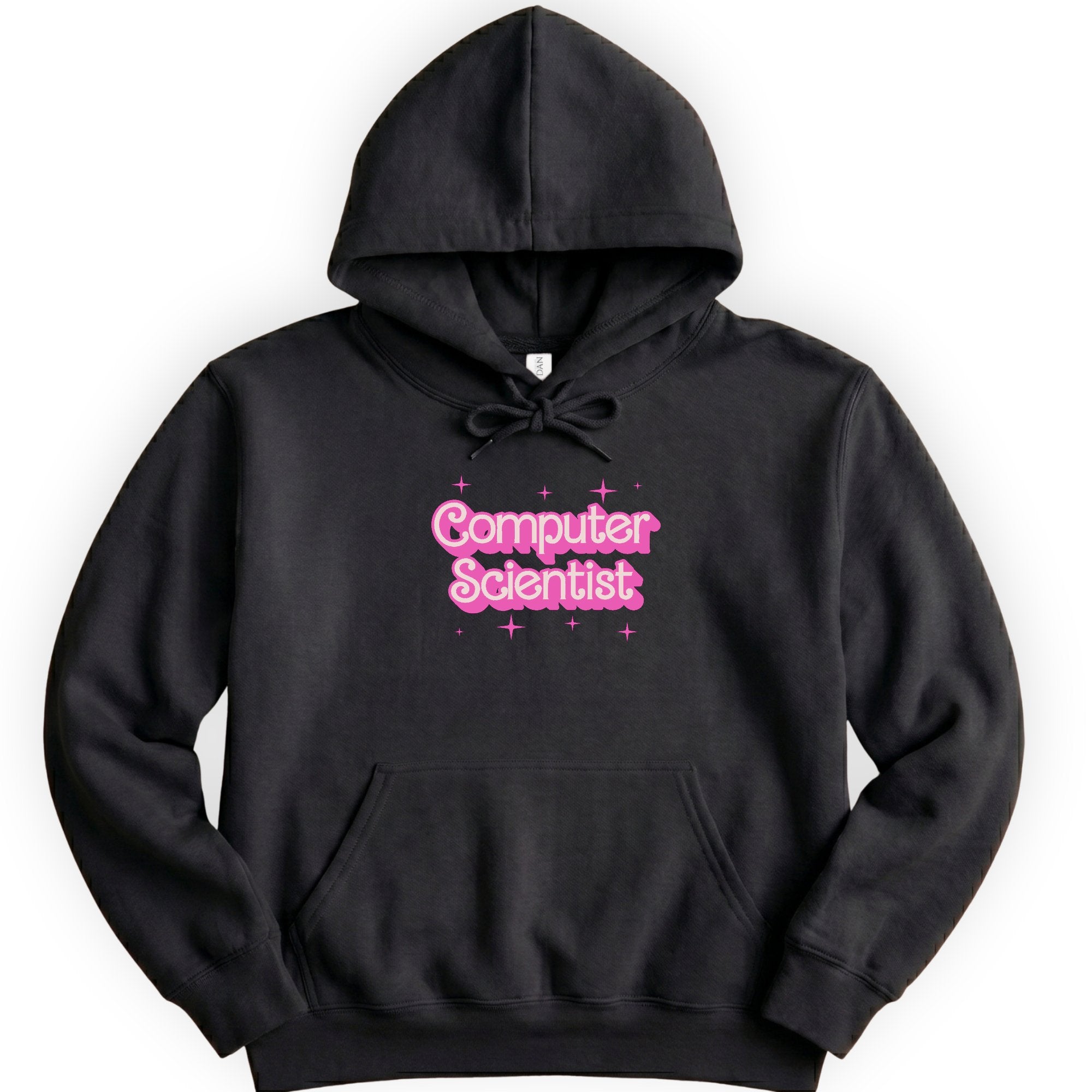 Computer Scientist Pink Doll hoodie — Black