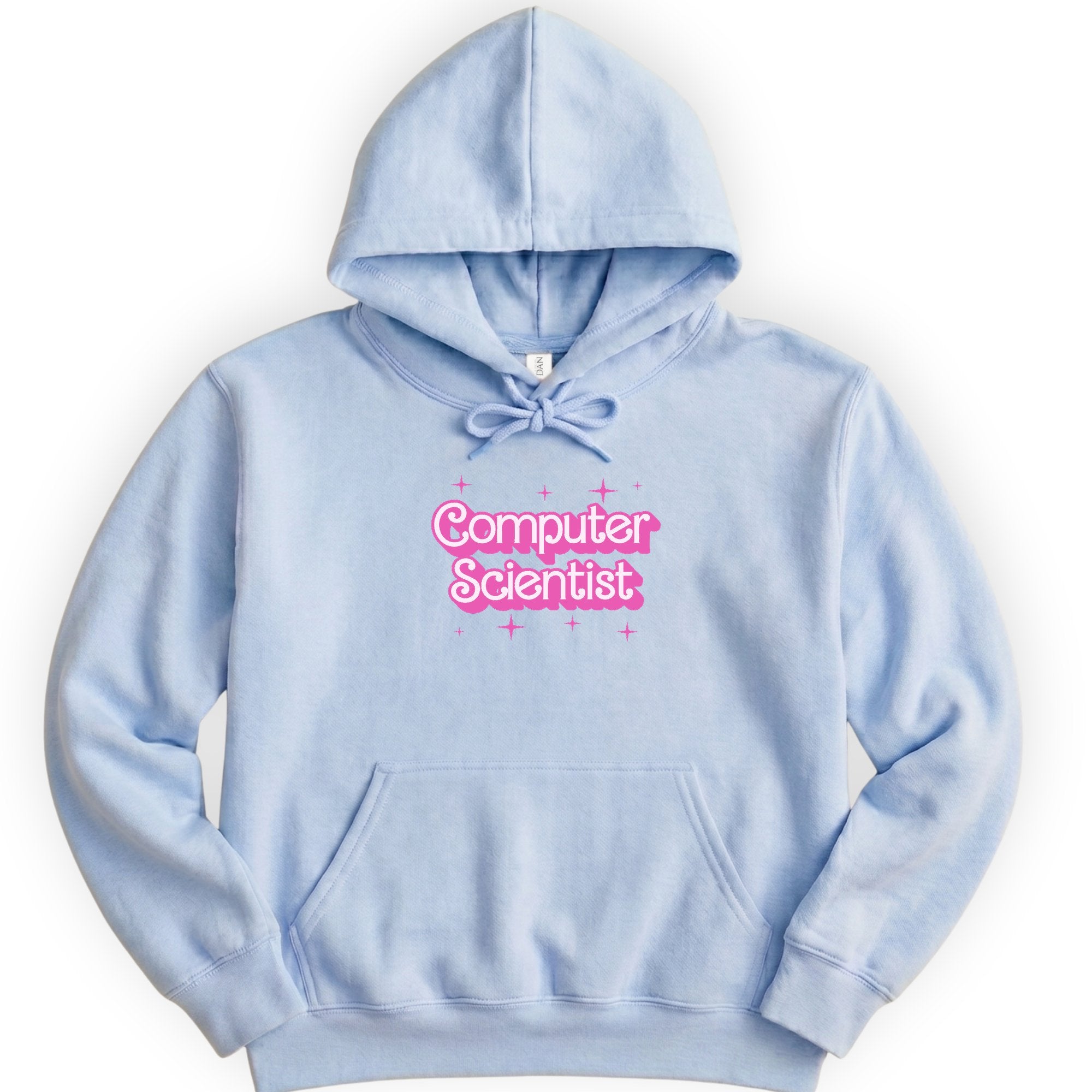 Computer Scientist Pink Doll hoodie — Light Blue