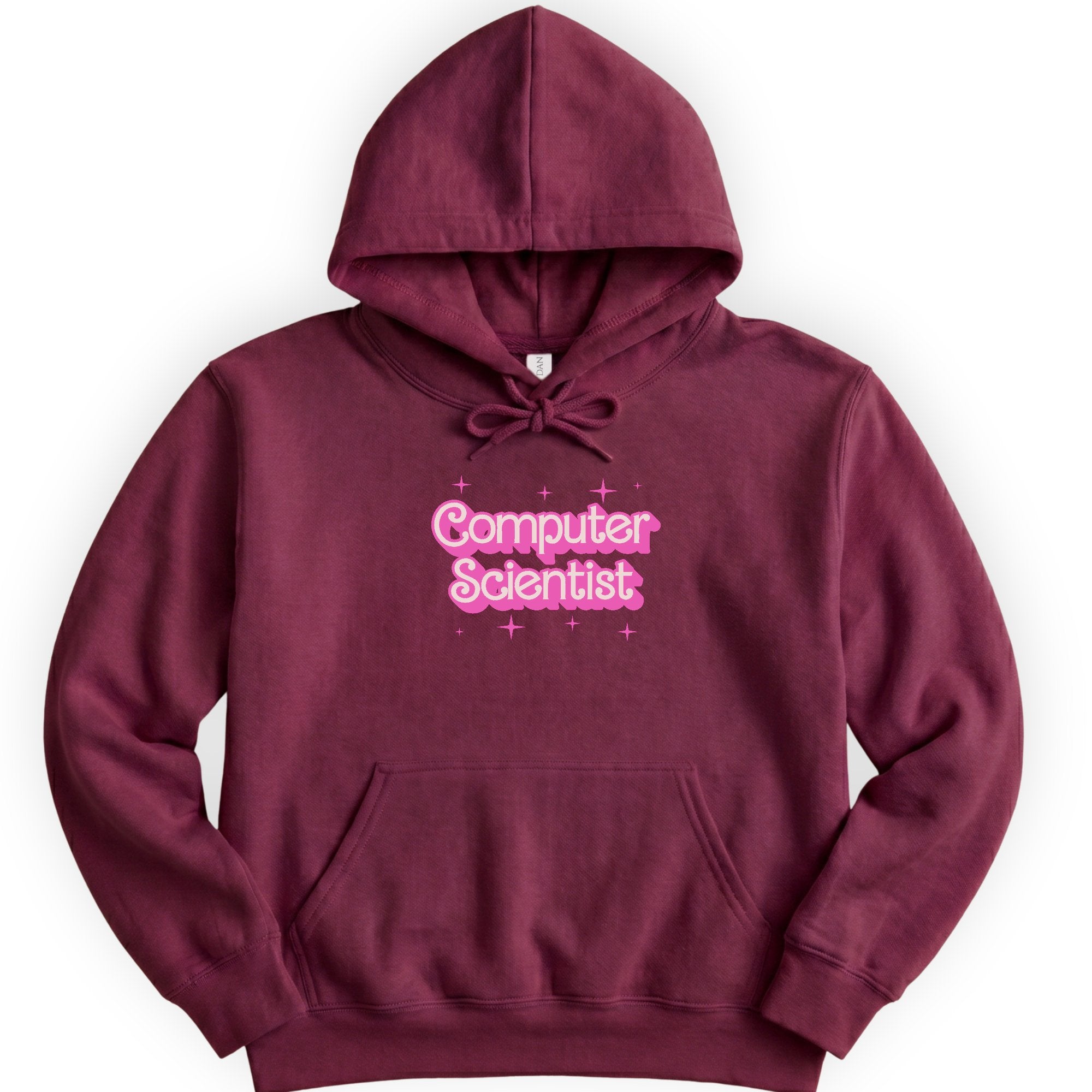 Computer Scientist Pink Doll hoodie — Maroon