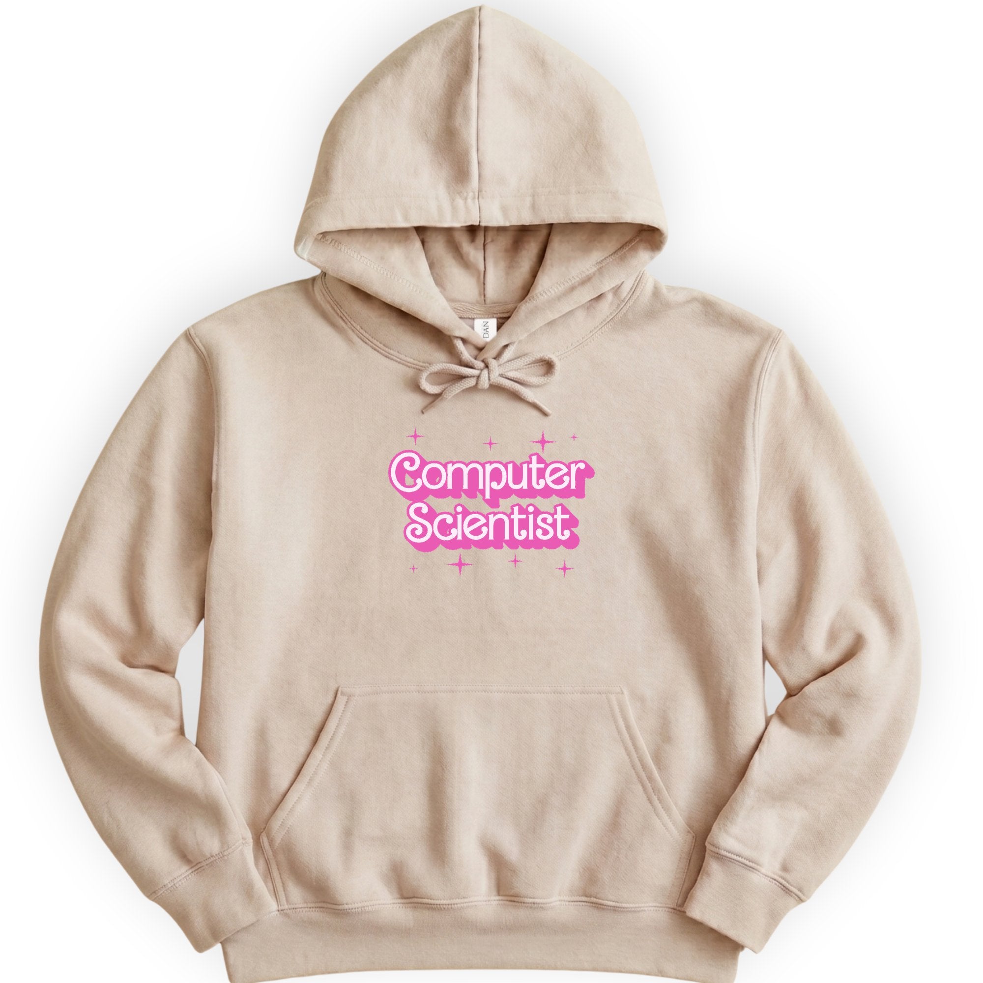 Computer Scientist Pink Doll hoodie — Sand