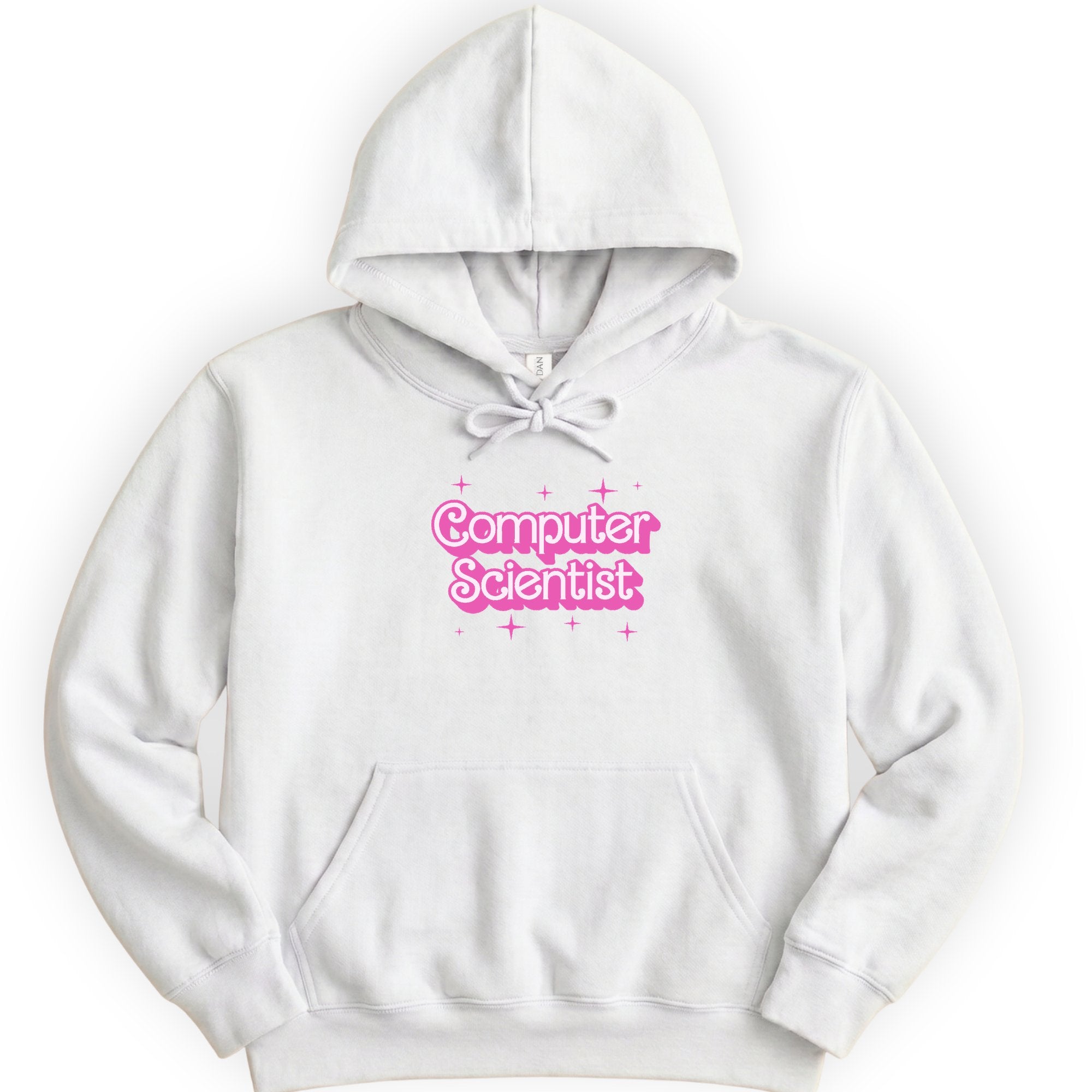 Computer Scientist Pink Doll hoodie — White