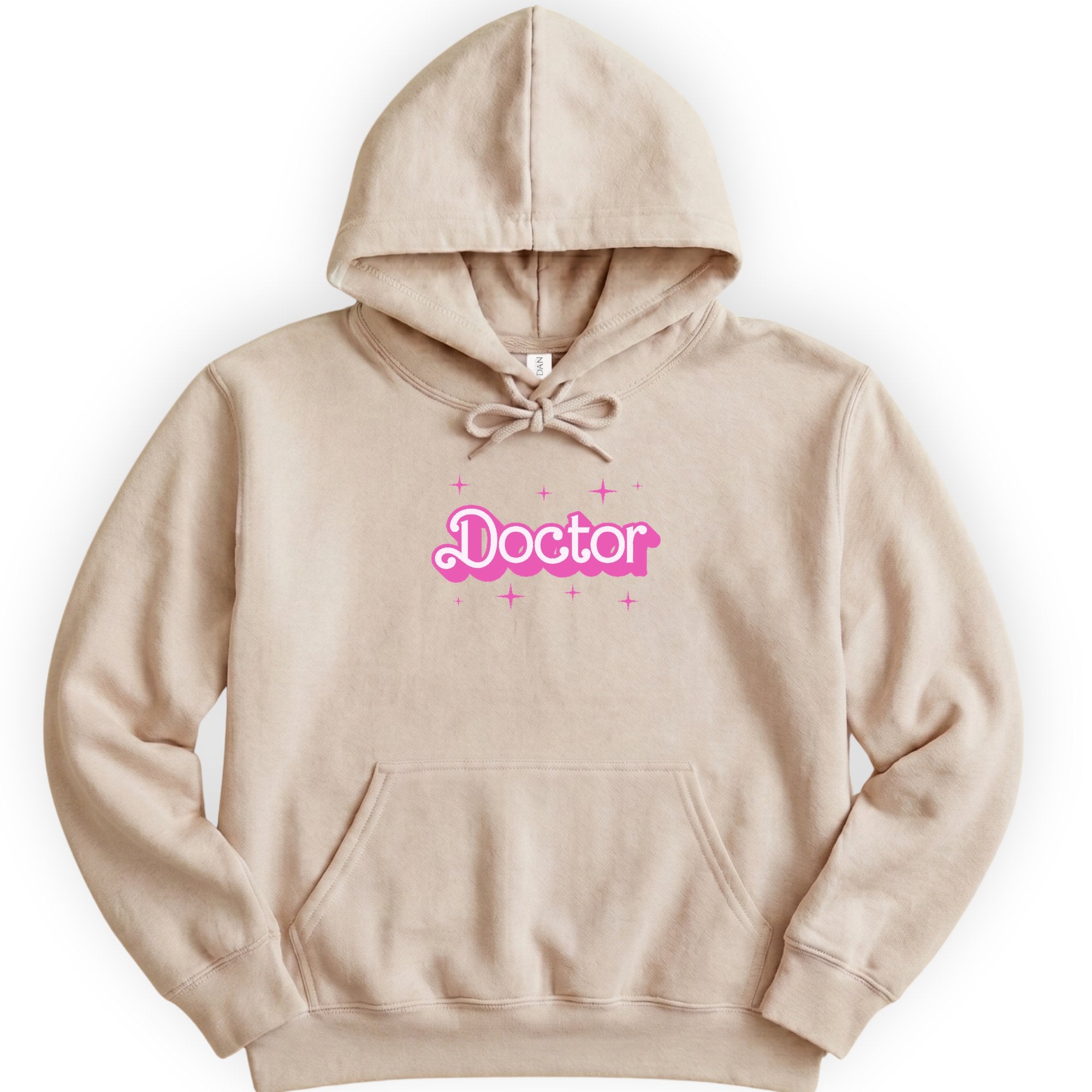 Doctor Pink Doll hoodie — Sand