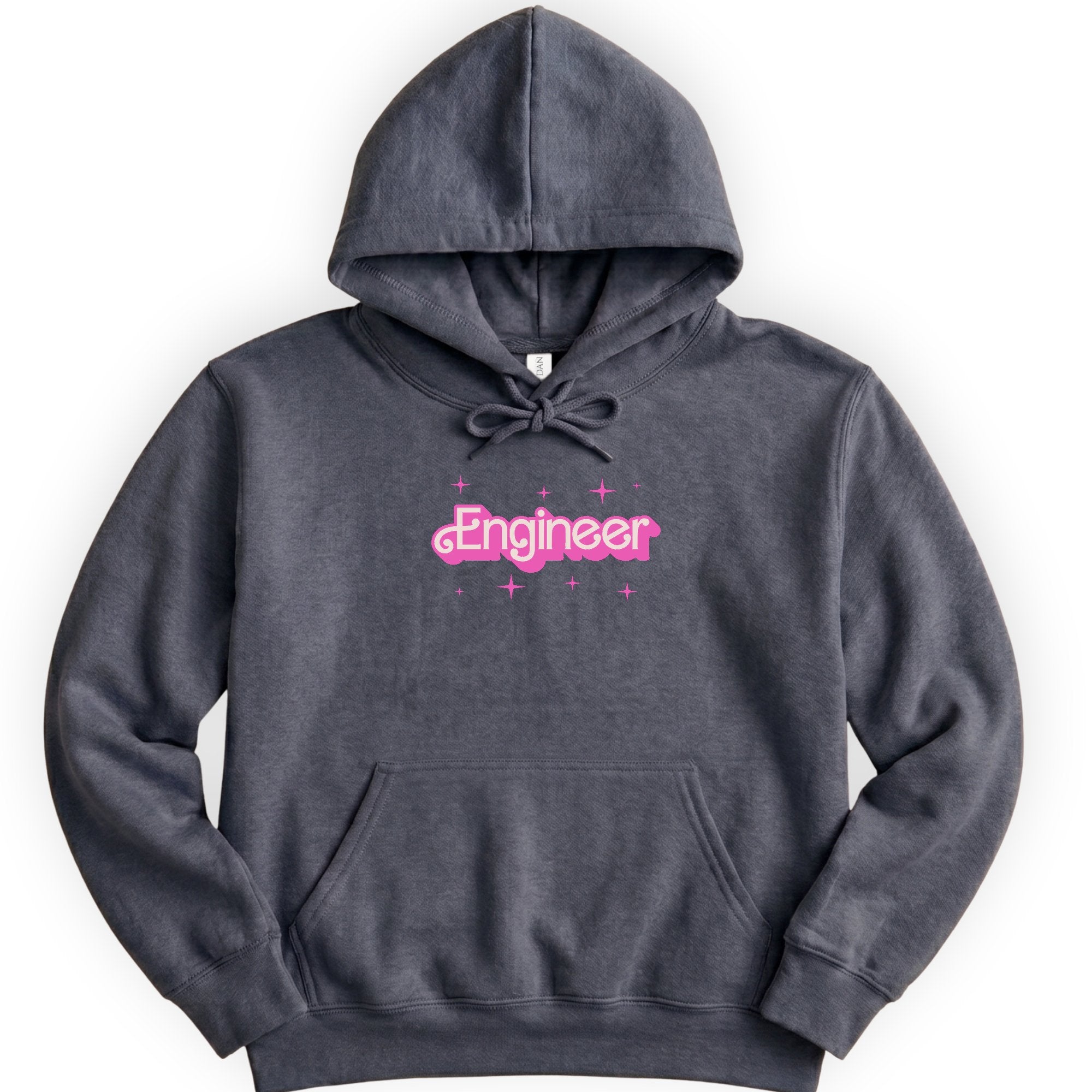 Engineer Pink Doll hoodie — Dark Heather
