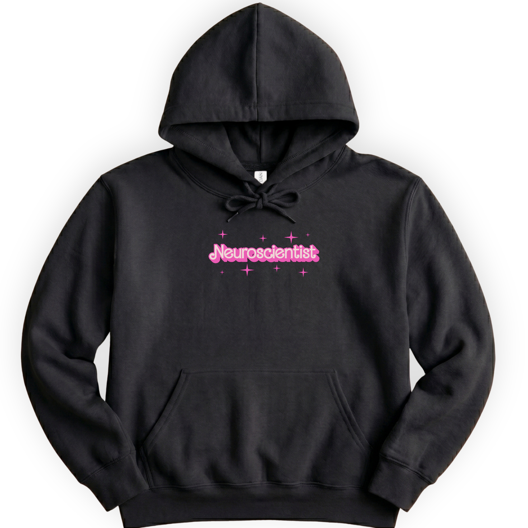 Neuroscientist Pink Doll hoodie — Black