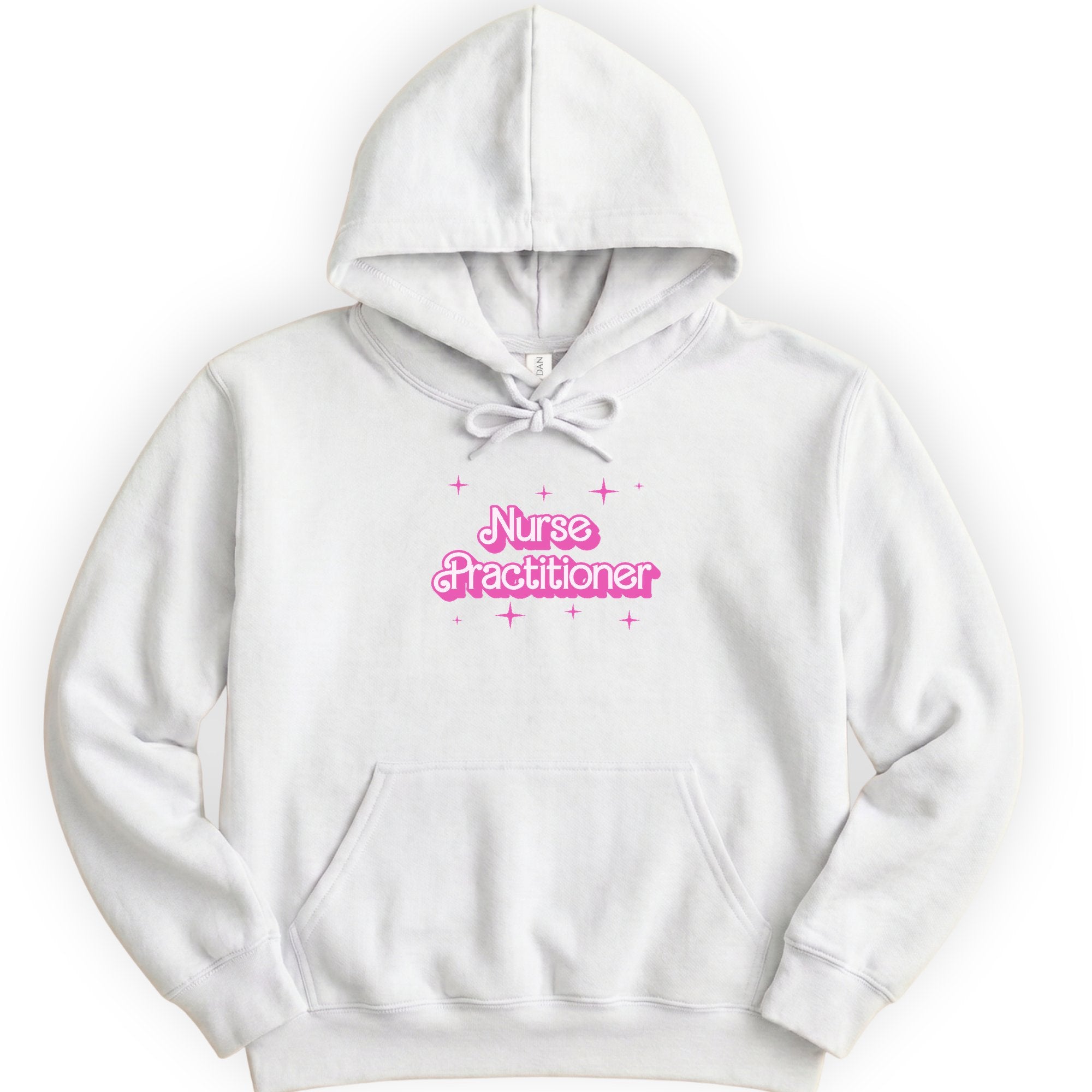 Nurse Practitioner Pink Doll hoodie — White