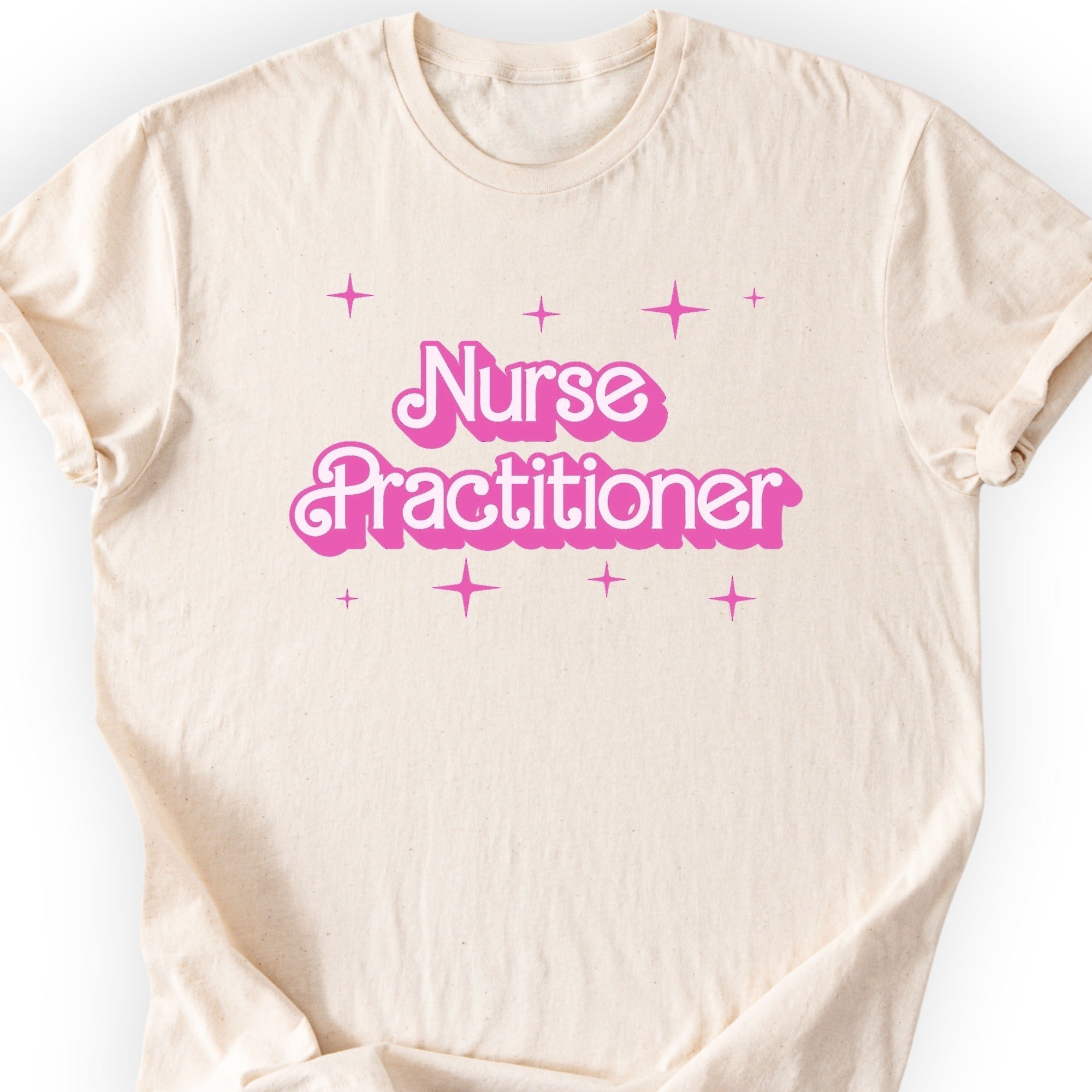 Nurse Practitioner Pink Doll T-shirt Natural