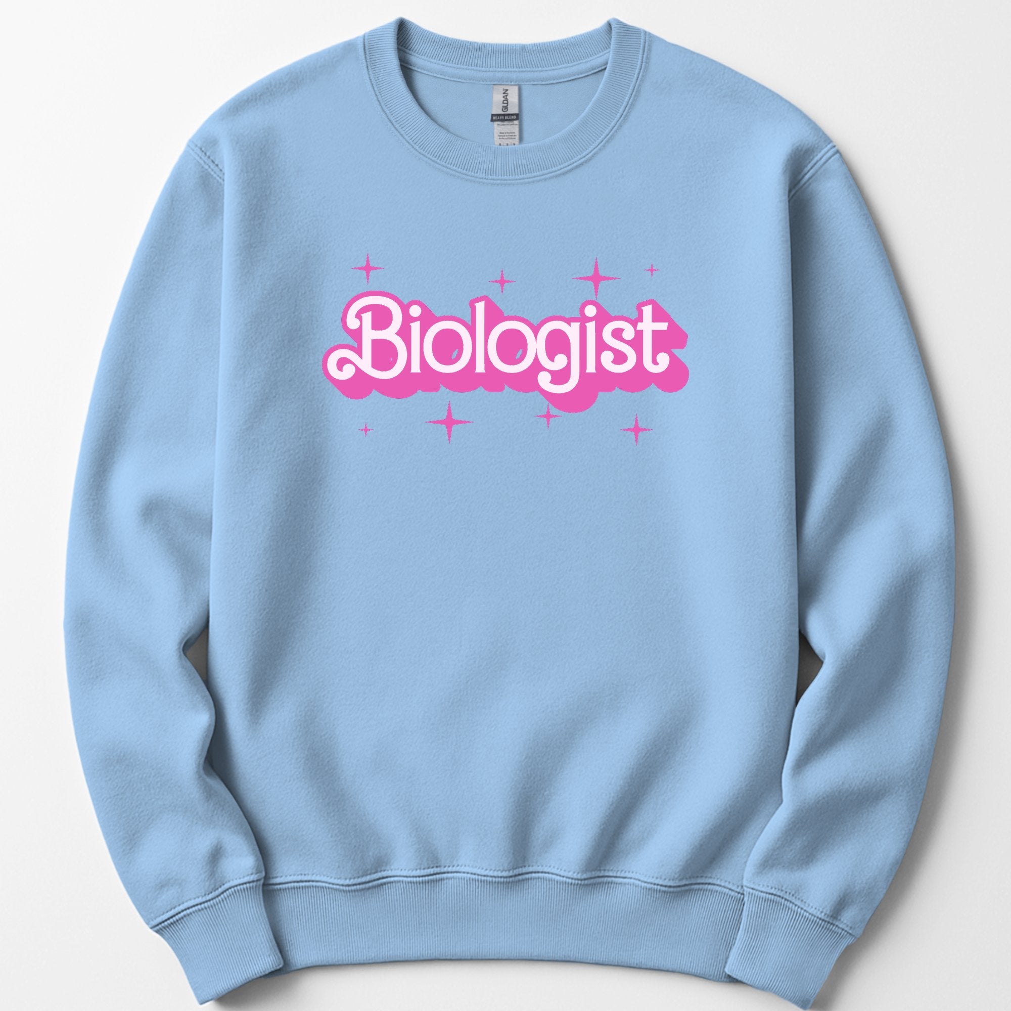 Biologist Pink Doll sweatshirt — Light Blue