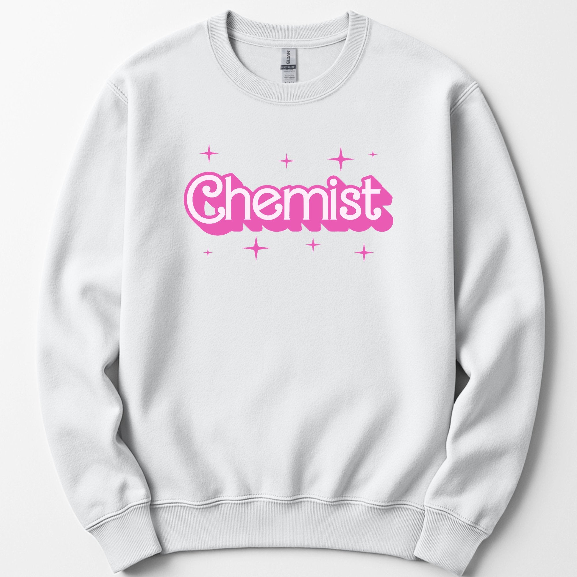 Chemist Pink Doll sweatshirt — White